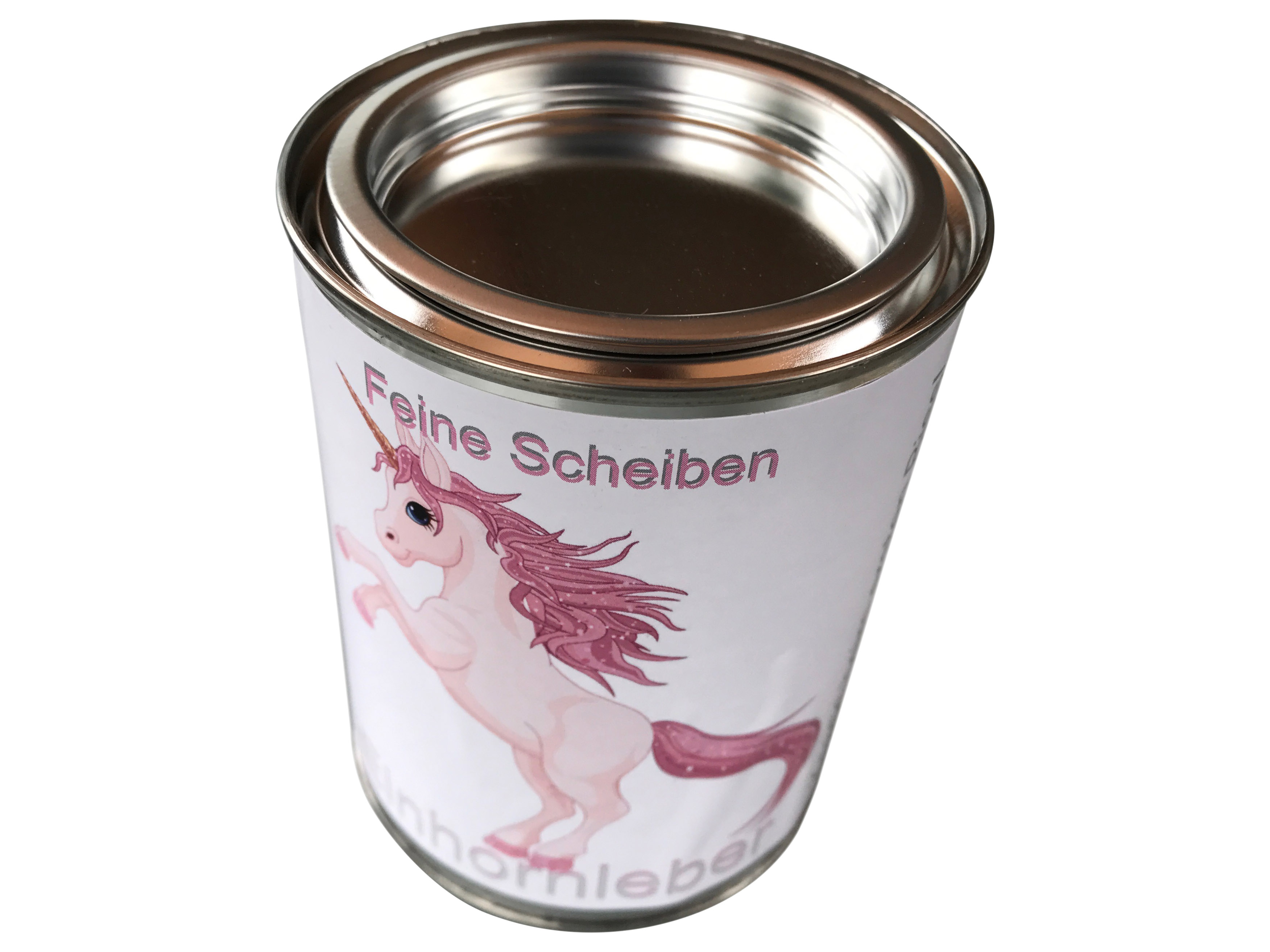 Einhorn Scherzartikel Deutsche Einhornleber in feinen Scheiben Blech Dose - Vorschau 4