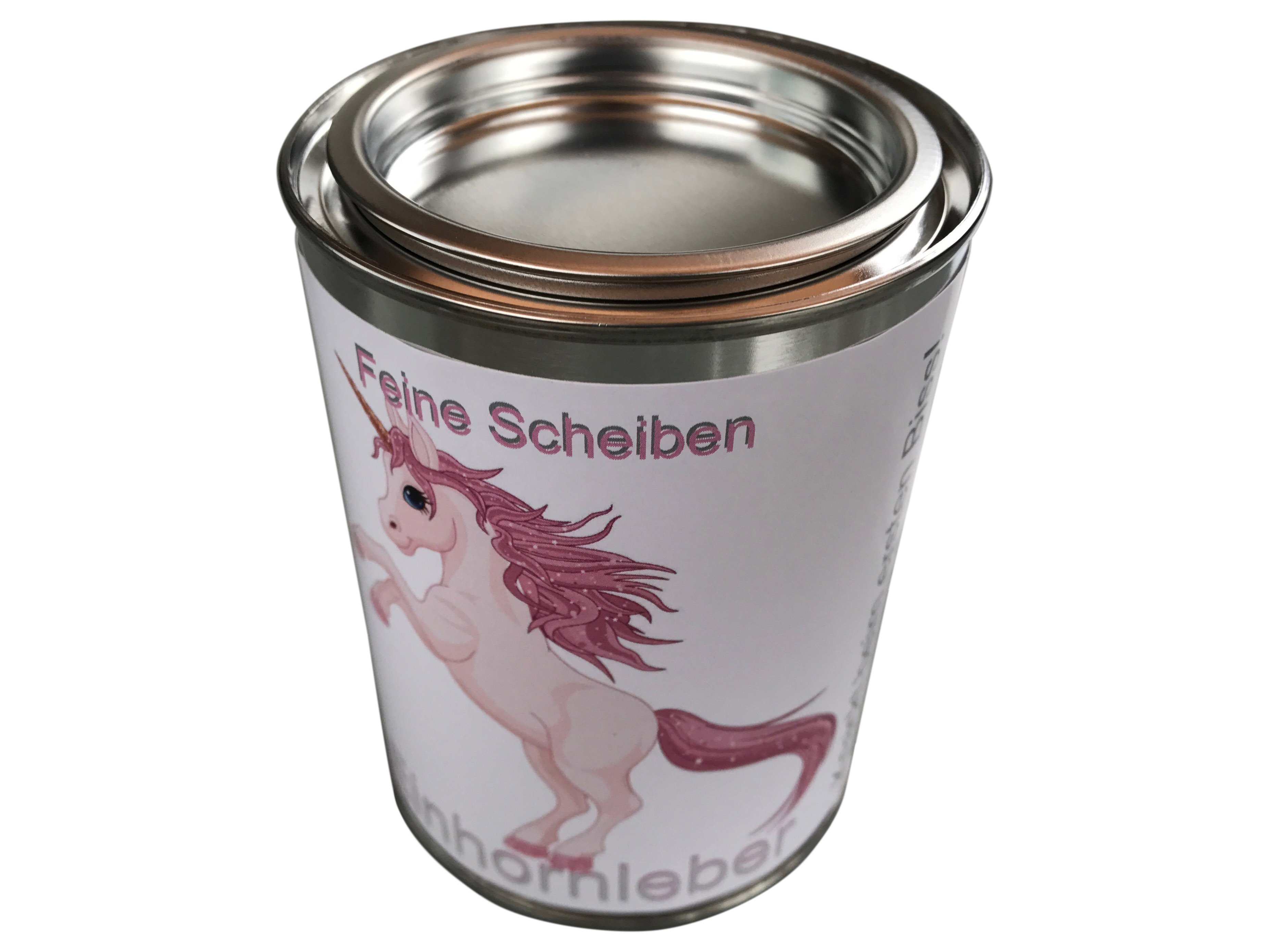 Einhorn Scherzartikel Deutsche Einhornleber in feinen Scheiben Blech Dose - Vorschau 6