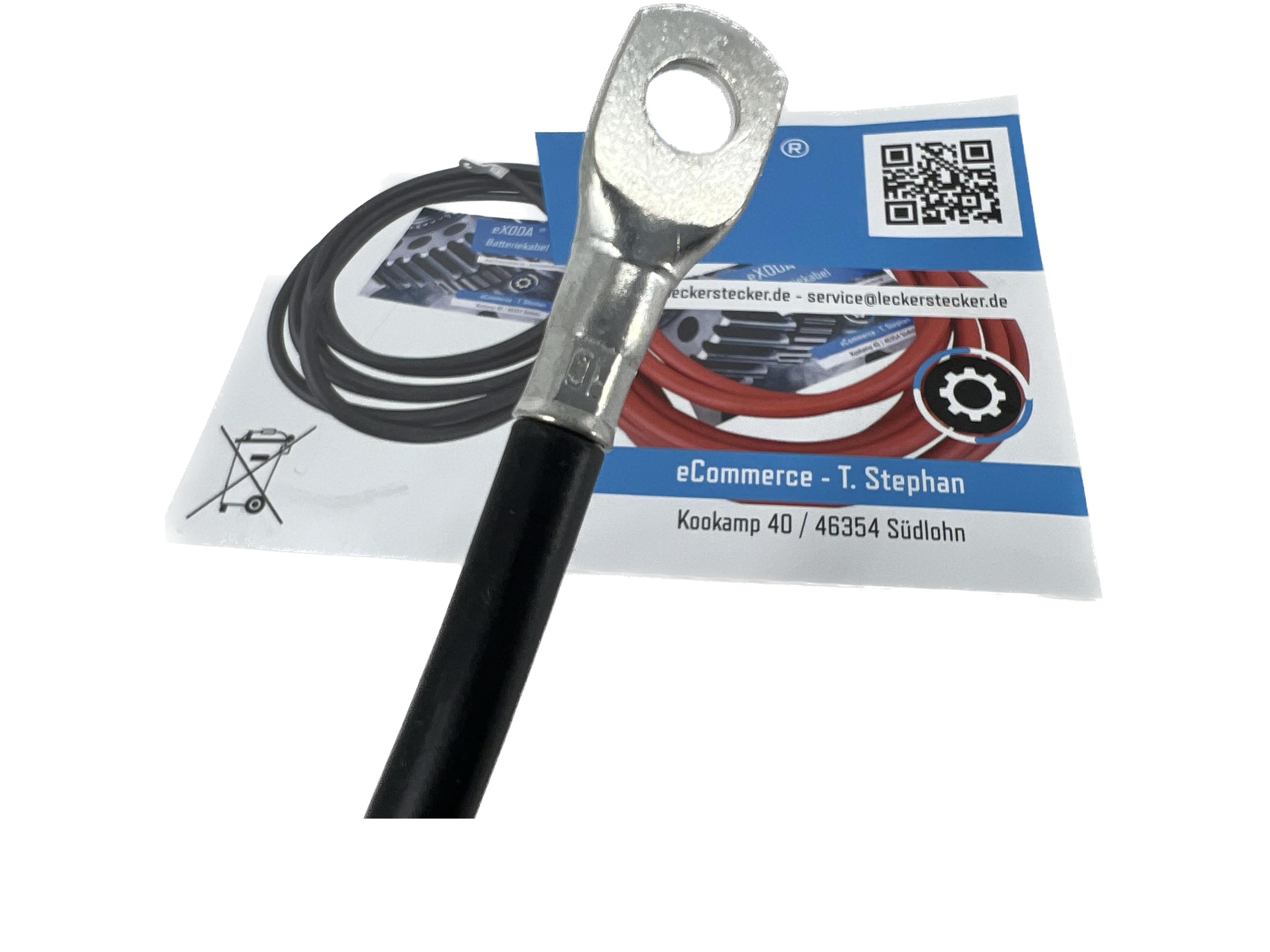 Batteriekabel 10 mm² 300cm mit M6 Kabelschuhen Farbe Schwarz - Vorschau 4