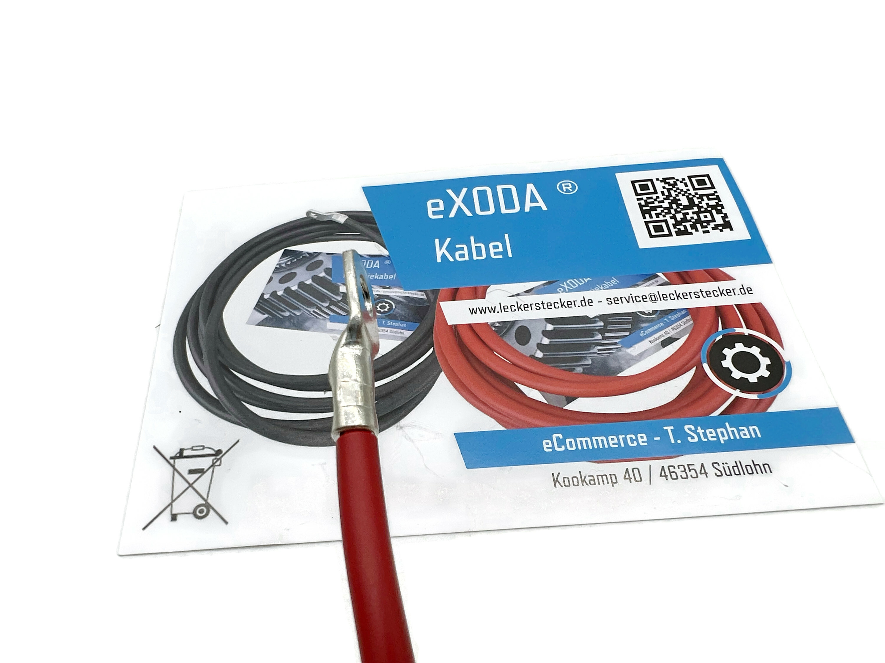 Batteriekabel 10 mm² 300cm M6 Rot hochflexibel für 12V Systeme Auto Boot Motorrad erstklassiges Kupfer - Vorschau 2