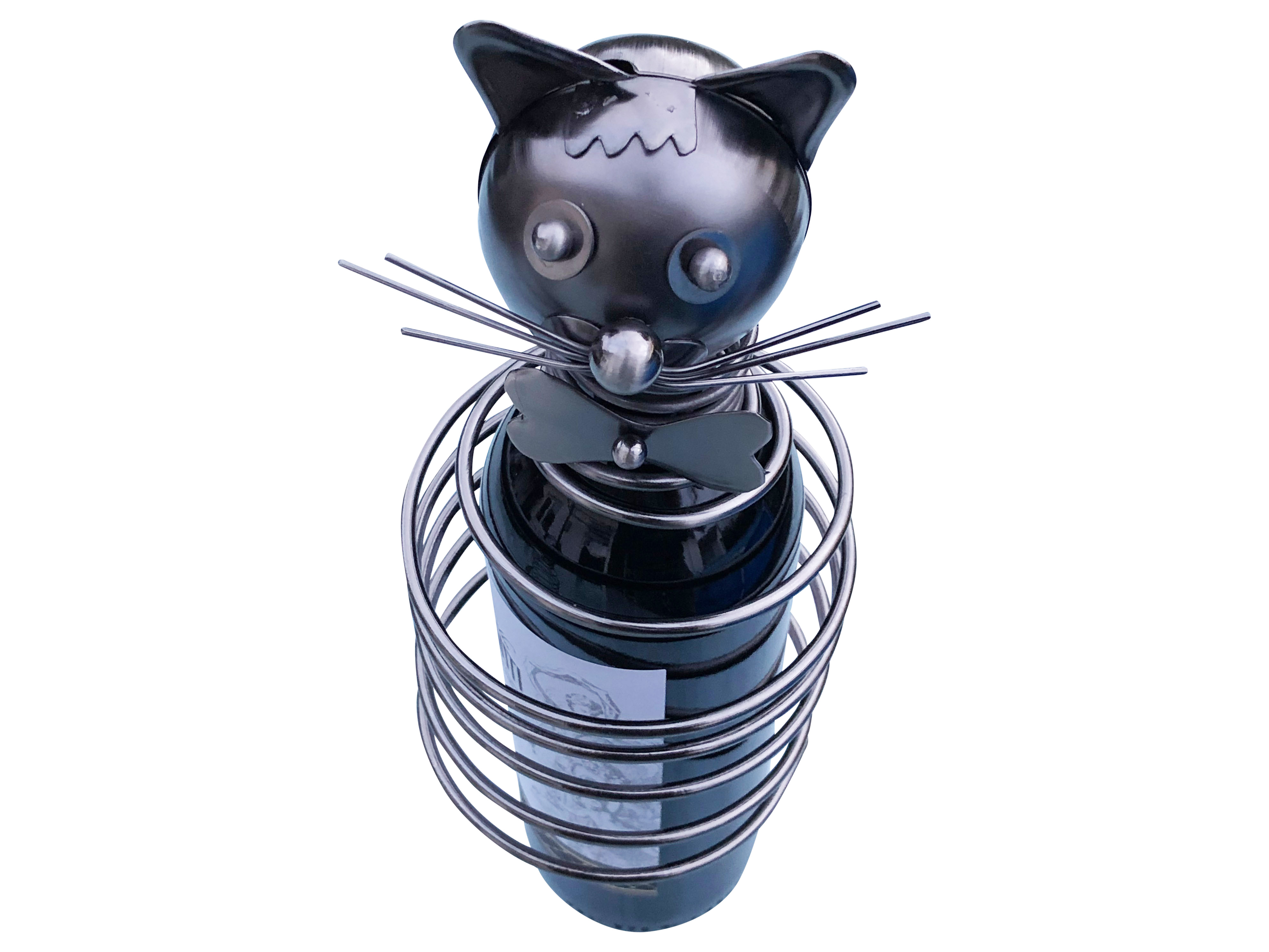 Katze Flaschenhalter Metall Weinflaschenhalter Figuren Design Deko - Vorschau 4