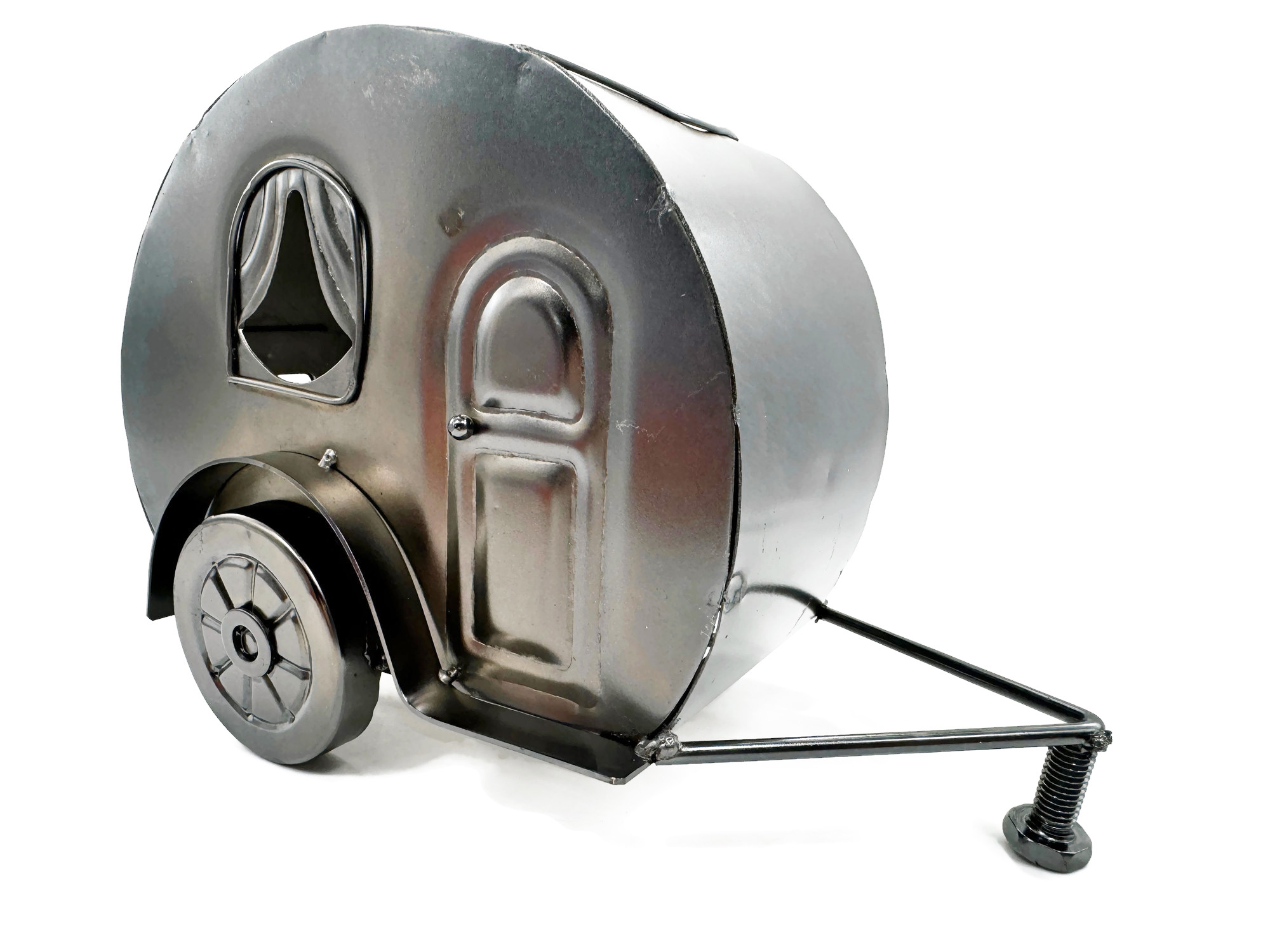 Weinflaschenhalter Metall Figuren Skulptur Campingwagen Deko  - Vorschau 3