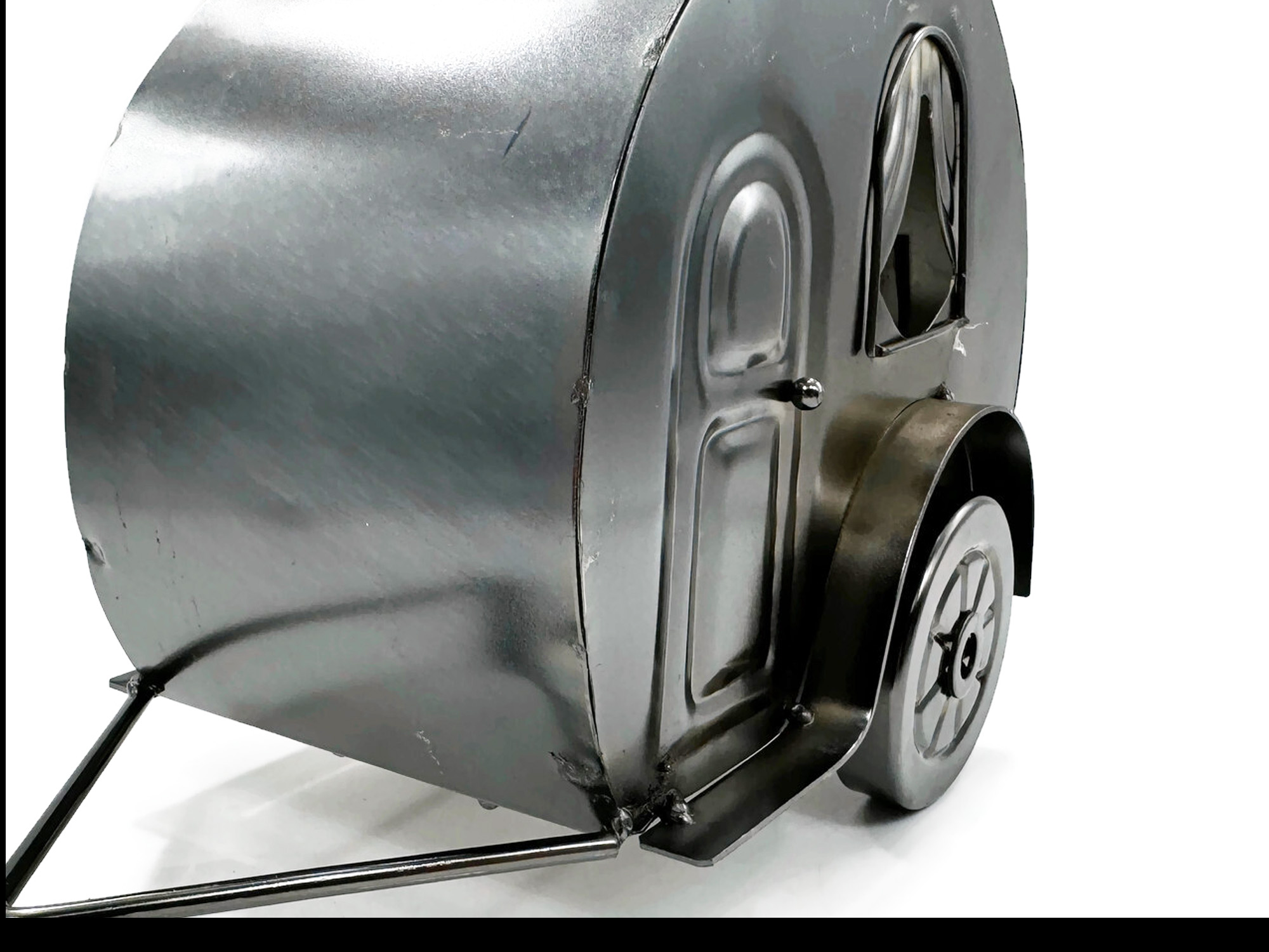 Weinflaschenhalter Metall Figuren Skulptur Campingwagen Deko  - Vorschau 4
