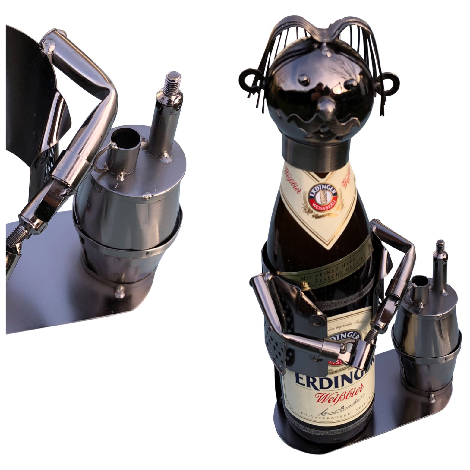 Bierflaschenhalter Metall Wirt Dennis Figuren Bierflasche Deko 0,5l - Vorschau 3