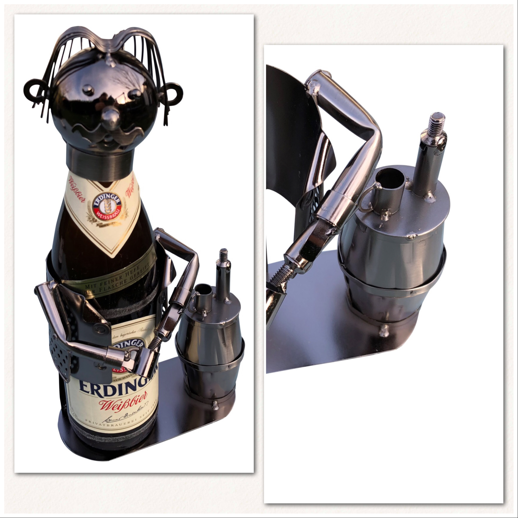 Bierflaschenhalter Metall Wirt Dennis Figuren Bierflasche Deko 0,5l - Vorschau 4