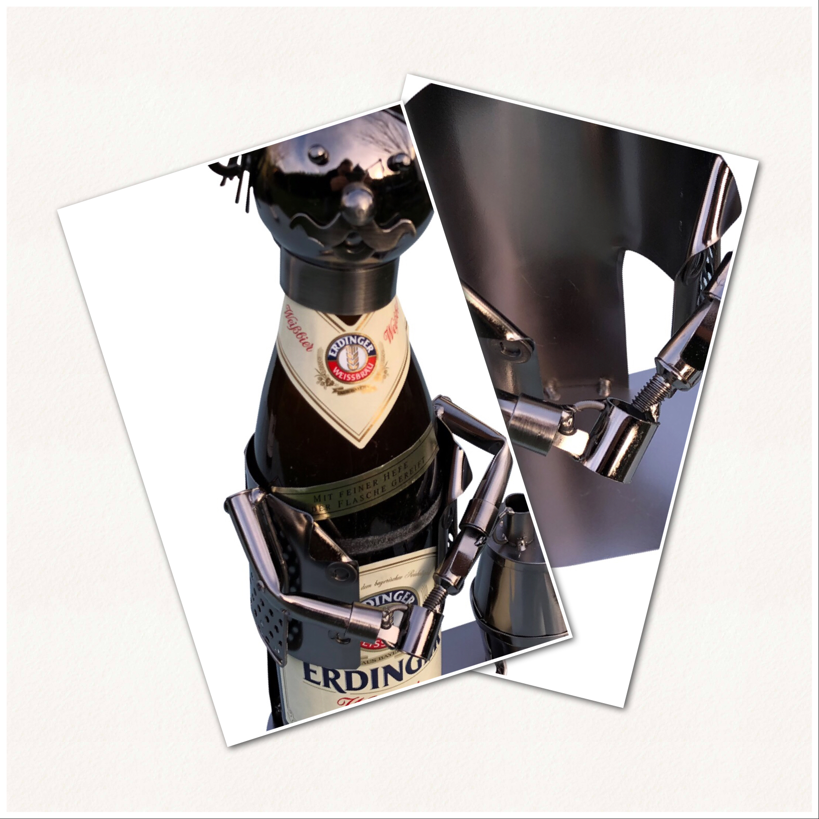 Bierflaschenhalter Metall Wirt Dennis Figuren Bierflasche Deko 0,5l - Vorschau 7