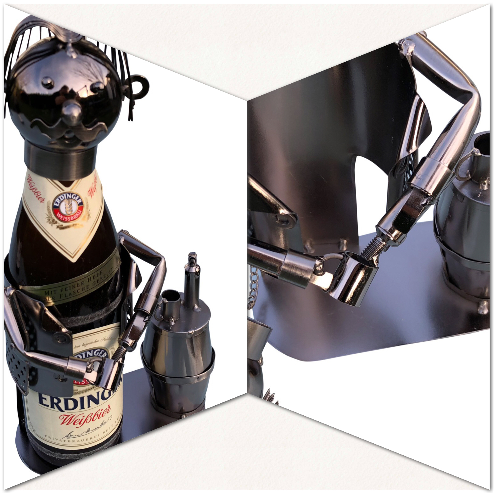 Bierflaschenhalter Metall Wirt Dennis Figuren Bierflasche Deko 0,5l - Vorschau 8