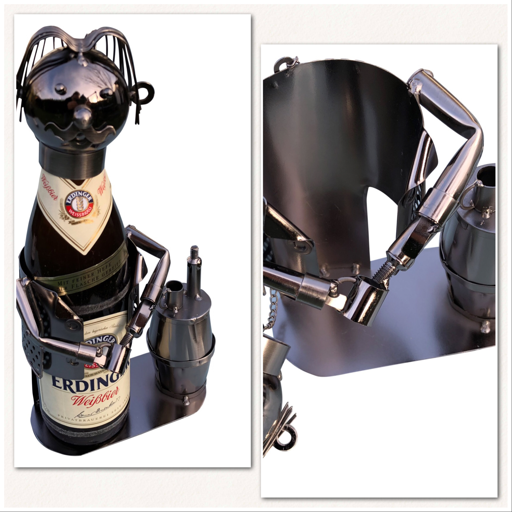 Bierflaschenhalter Metall Wirt Dennis Figuren Bierflasche Deko 0,5l - Vorschau 9