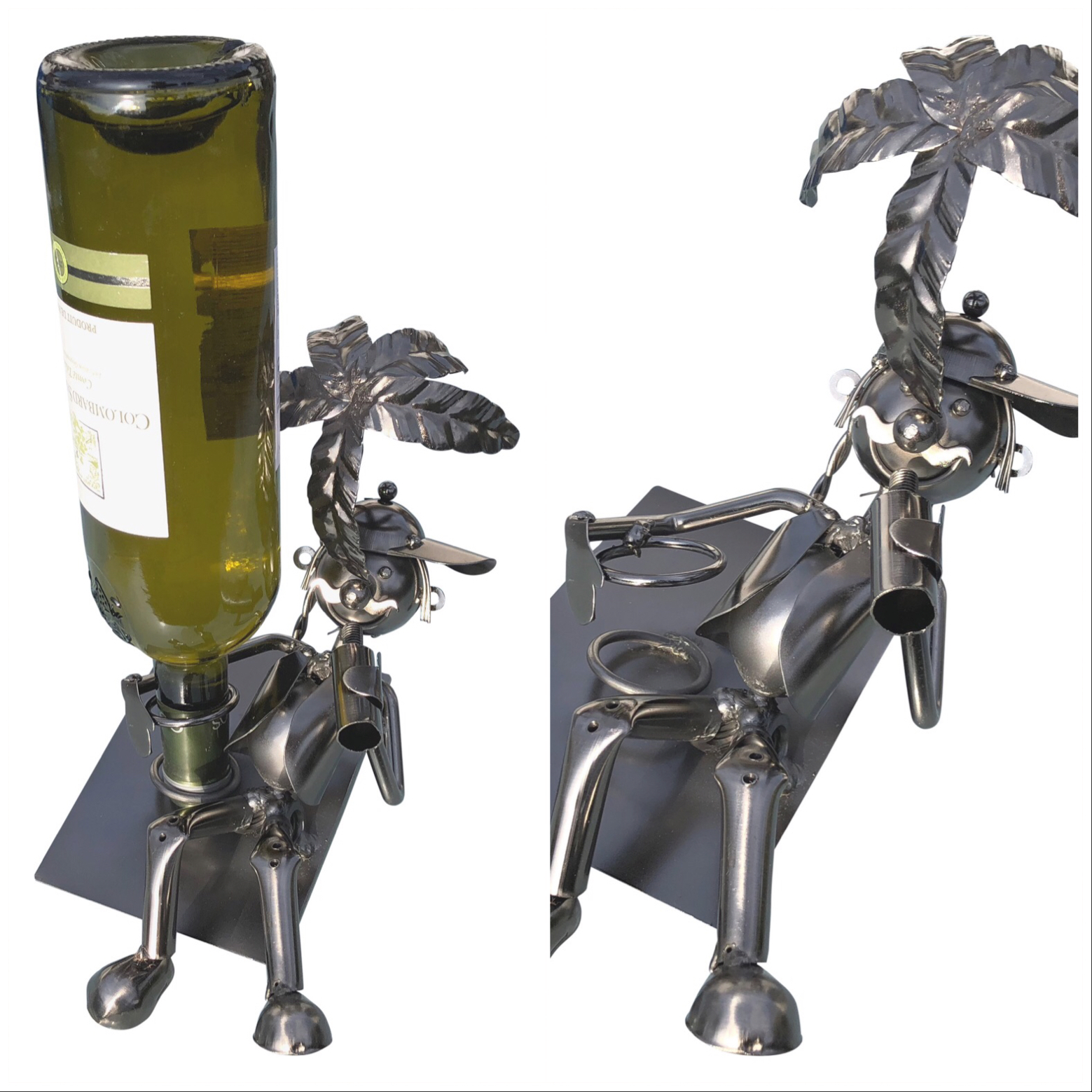 Weinflaschenhalter Figuren Metall Maik am Strand Design Deko - Vorschau 4
