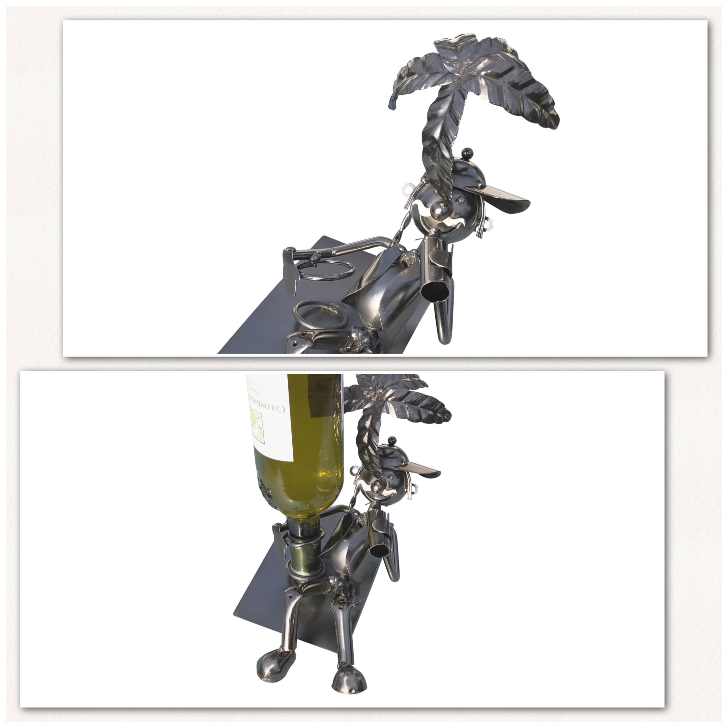 Weinflaschenhalter Figuren Metall Maik am Strand Design Deko - Vorschau 7