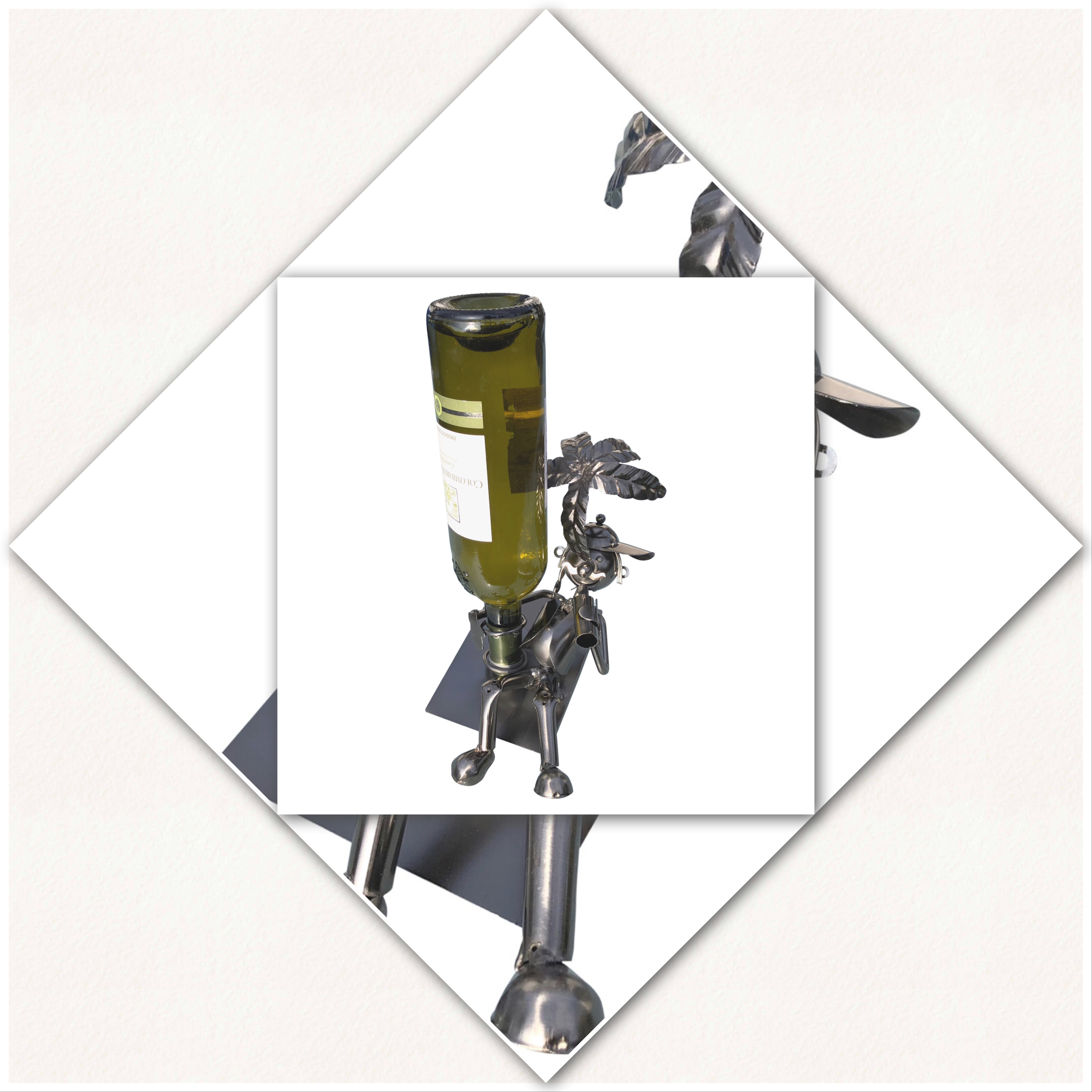 Weinflaschenhalter Figuren Metall Maik am Strand Design Deko - Vorschau 8