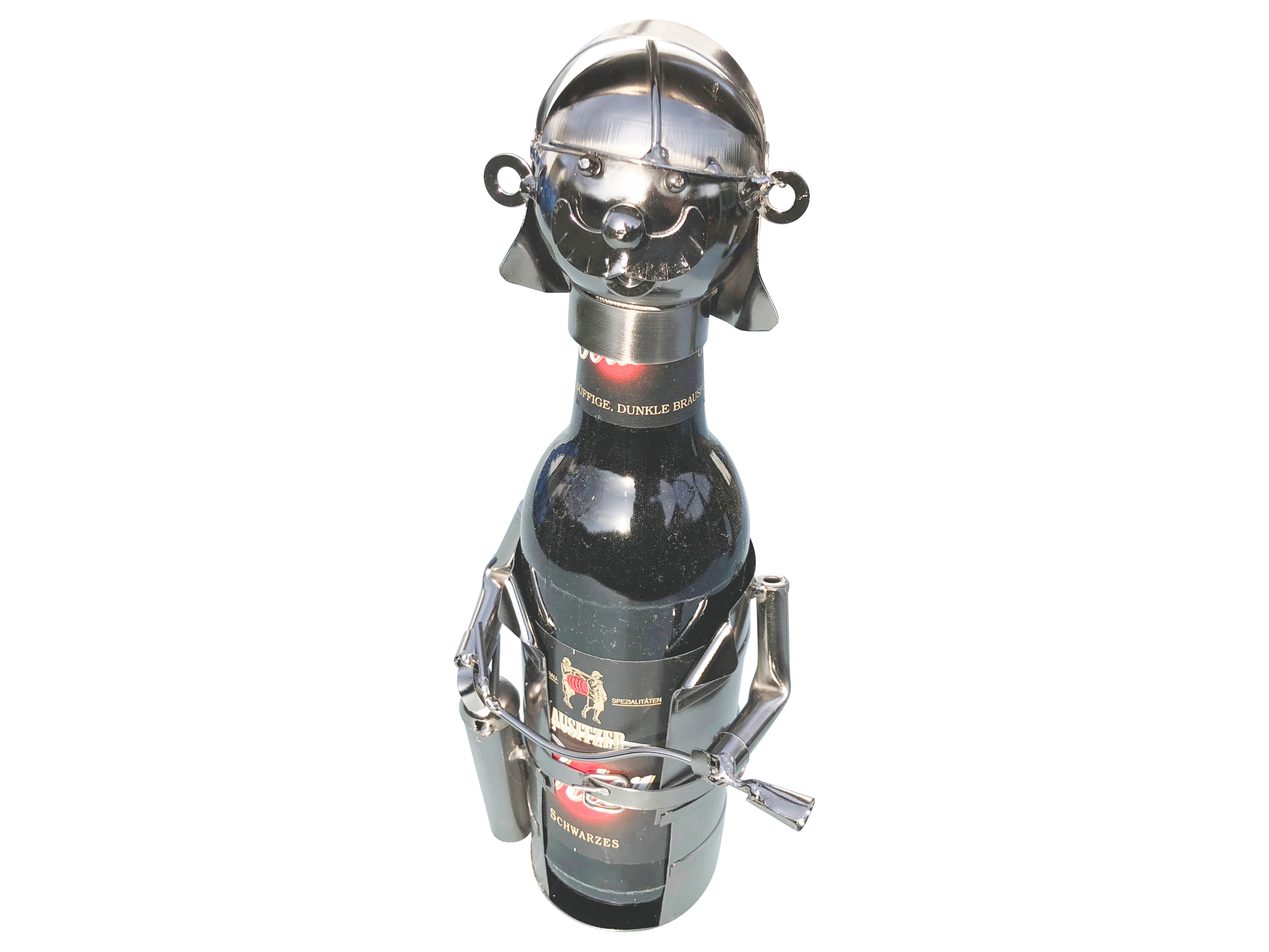 Flaschenhalter Feuerwehr Metall Figuren Skulptur 0,5L