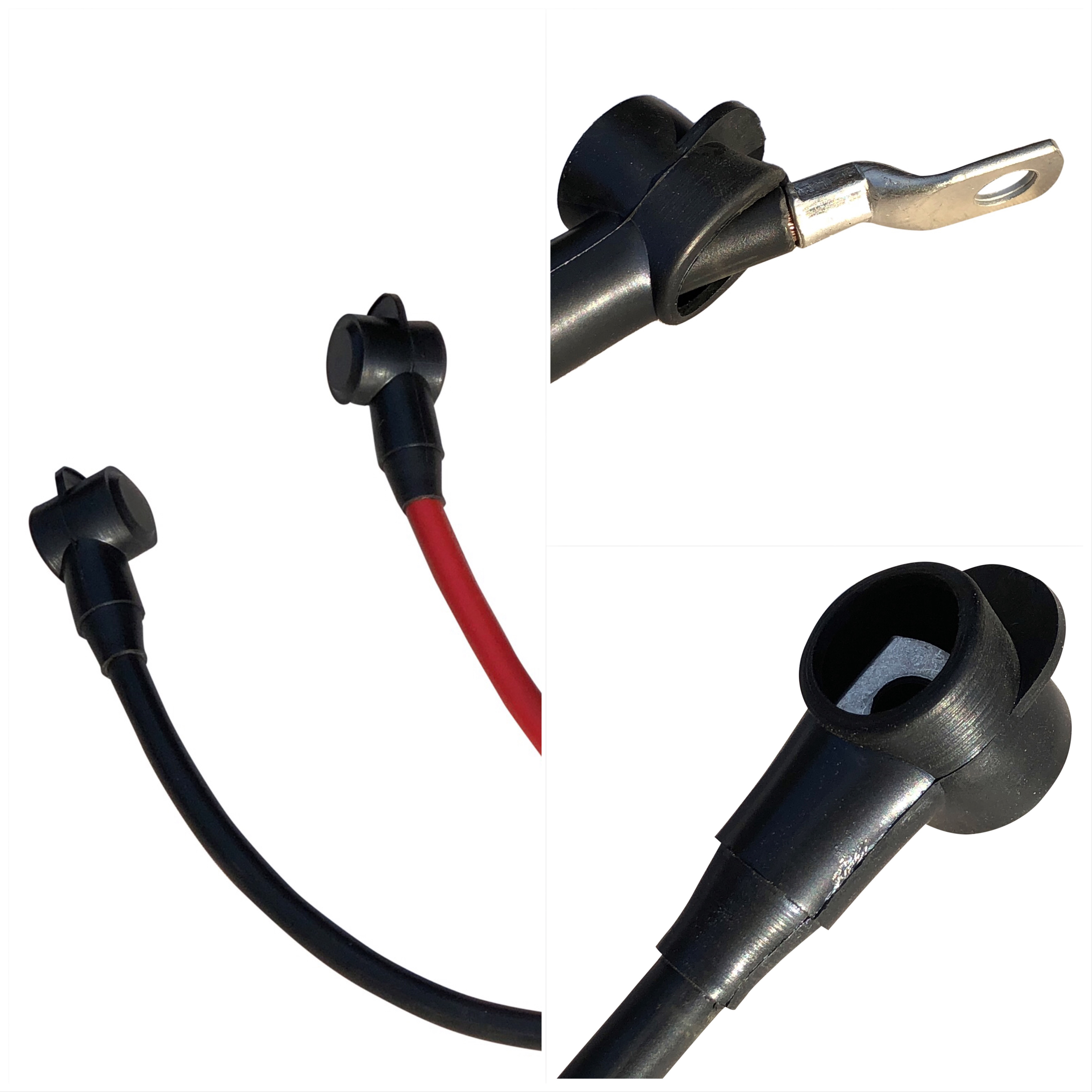 Batteriekabel mit Polschutzkappen und Ösen Set 25 mm² 50cm M8 rot schwarz - Vorschau 4