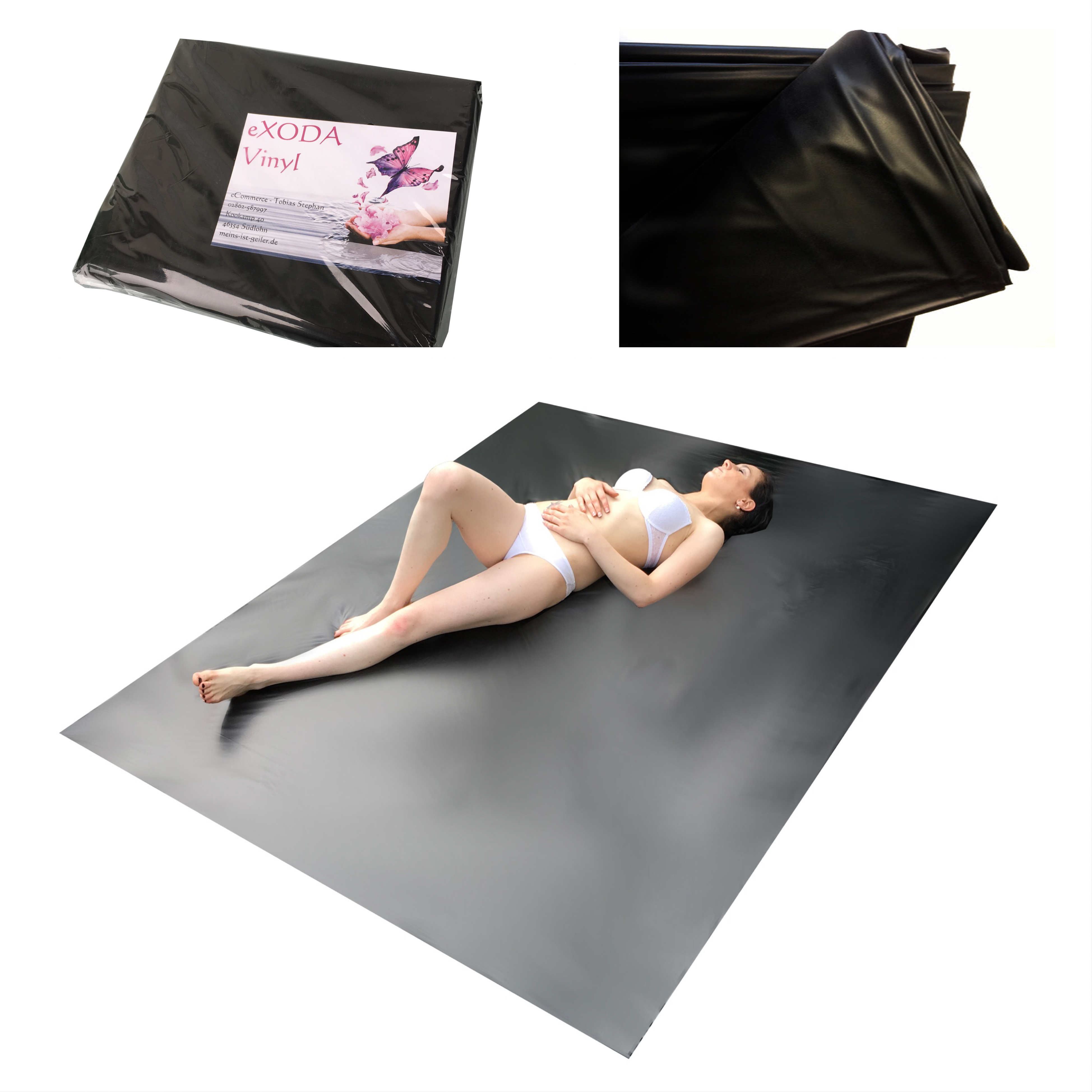 PVC Laken Inkontinenzlaken schwarz 180x240cm Bettlaken wasserdicht - Vorschau 5