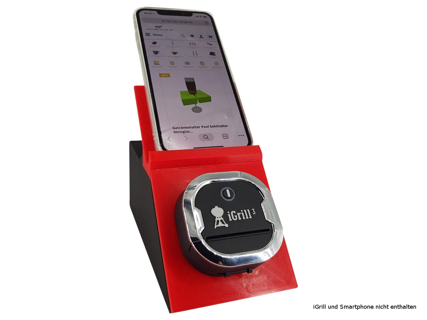 Halterung für iGrill 3 Bluetooth Thermometer mit Smartphone Tablet Ständer - Praktisches Zubehör für Weber und andere Grill-Hersteller - Vorschau 2