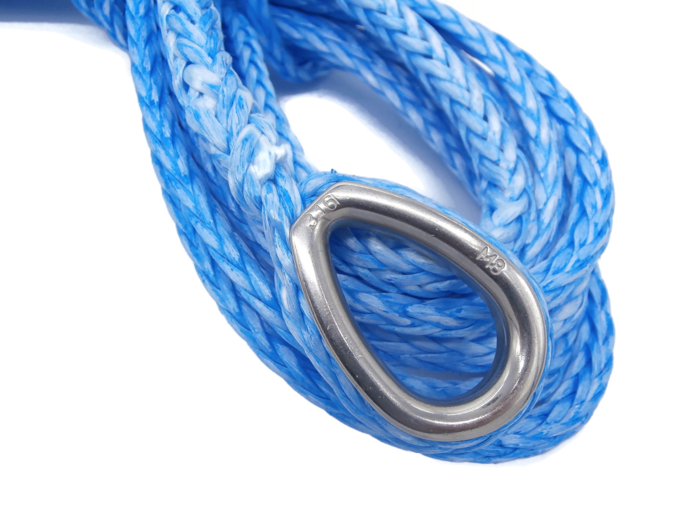 Kunststoffseil Dyneema 8mm 10m Kausche und Haken für Seilwinde Synthetik Offroad - Vorschau 7