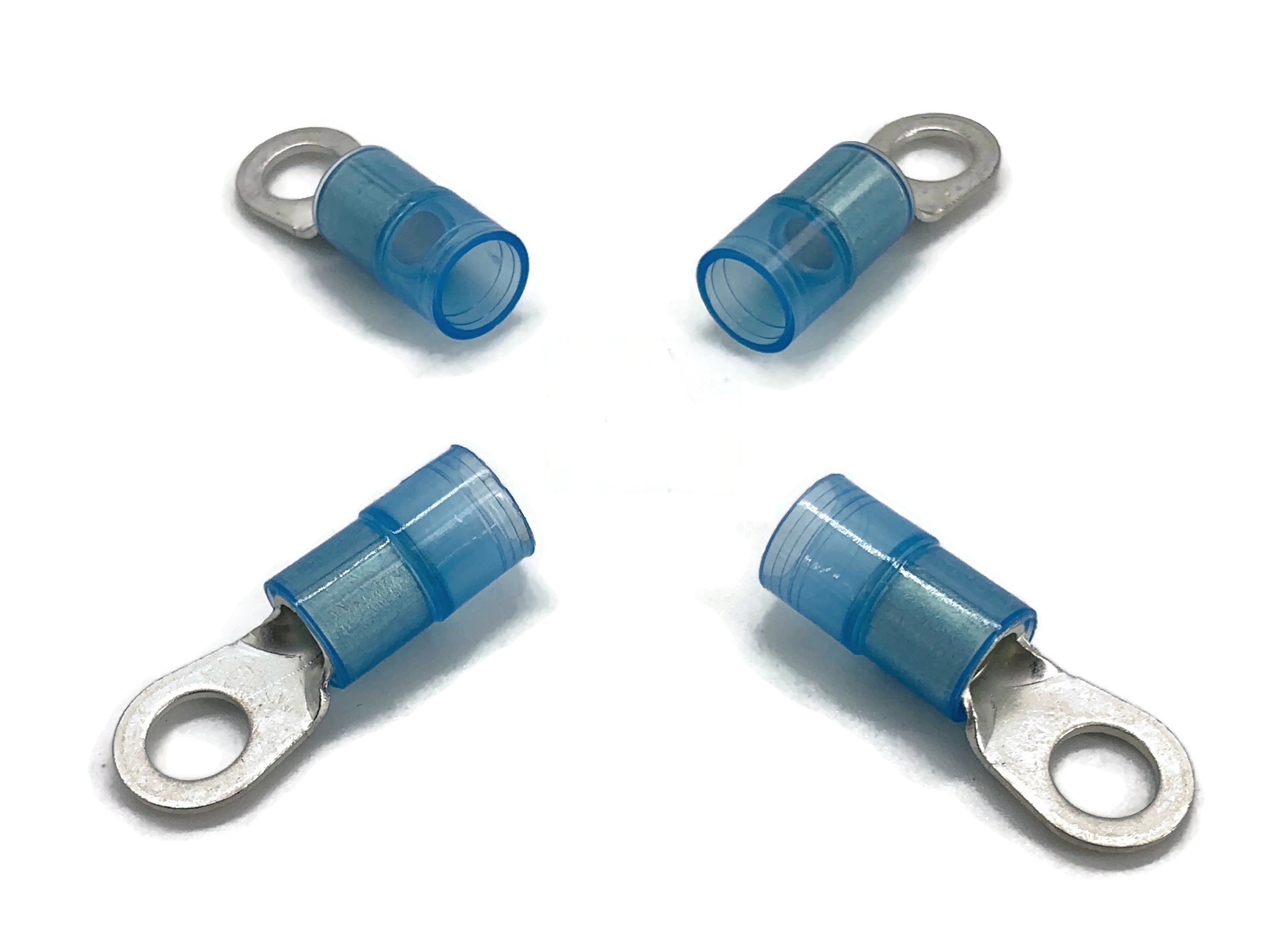 eXODA Kabelschuh 10mm2 bis 16mm2 M8 isoliert 4x Ringöse blau für Kabelquerschnitt 10mm2 bis 16mm2
