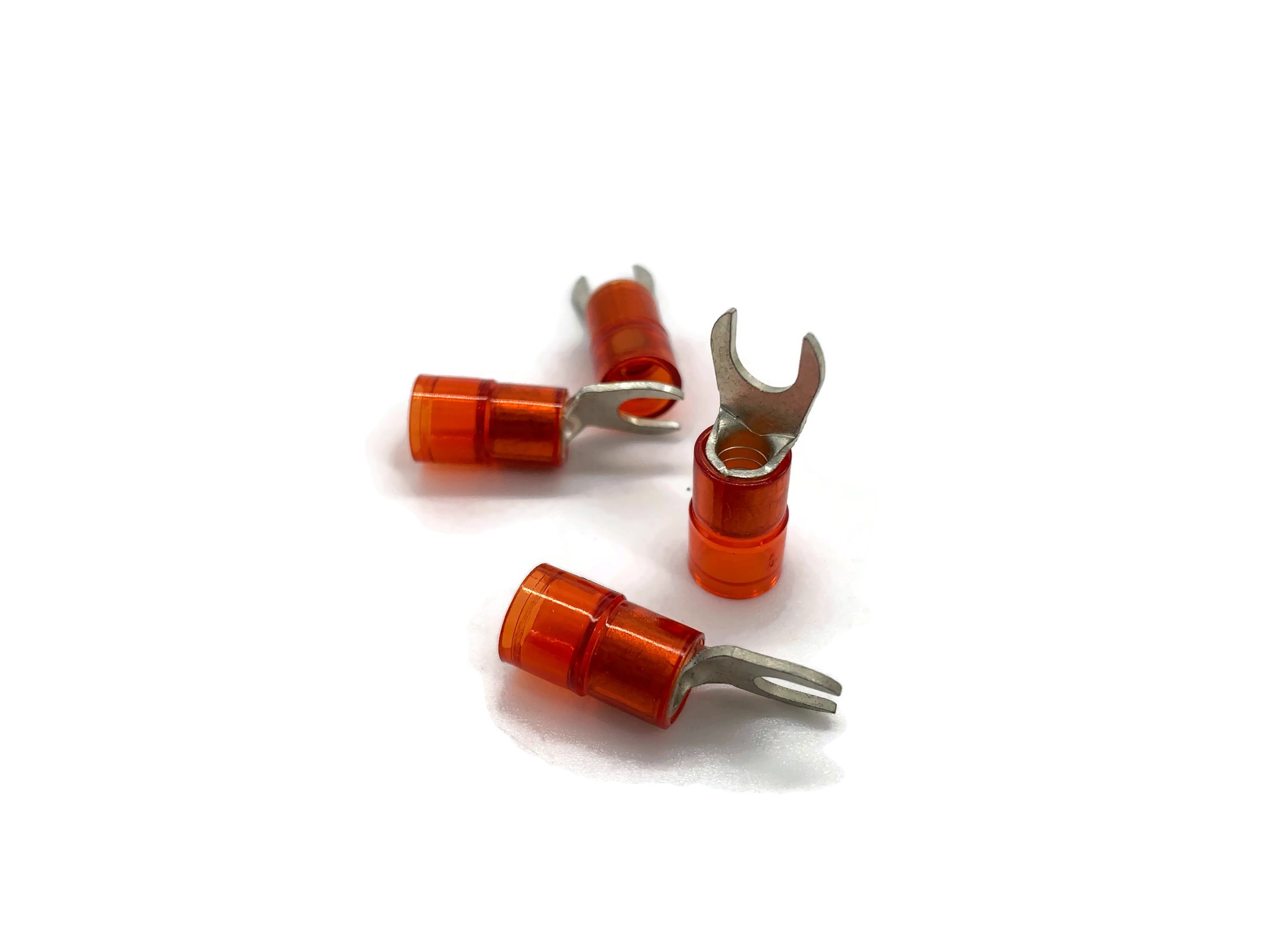 eXODA Gabelkabelschuh 6mm2 bis 10mm2 M6 isoliert 4x Ringöse Pressöse Quetschkabelschuhe rot - Vorschau 5
