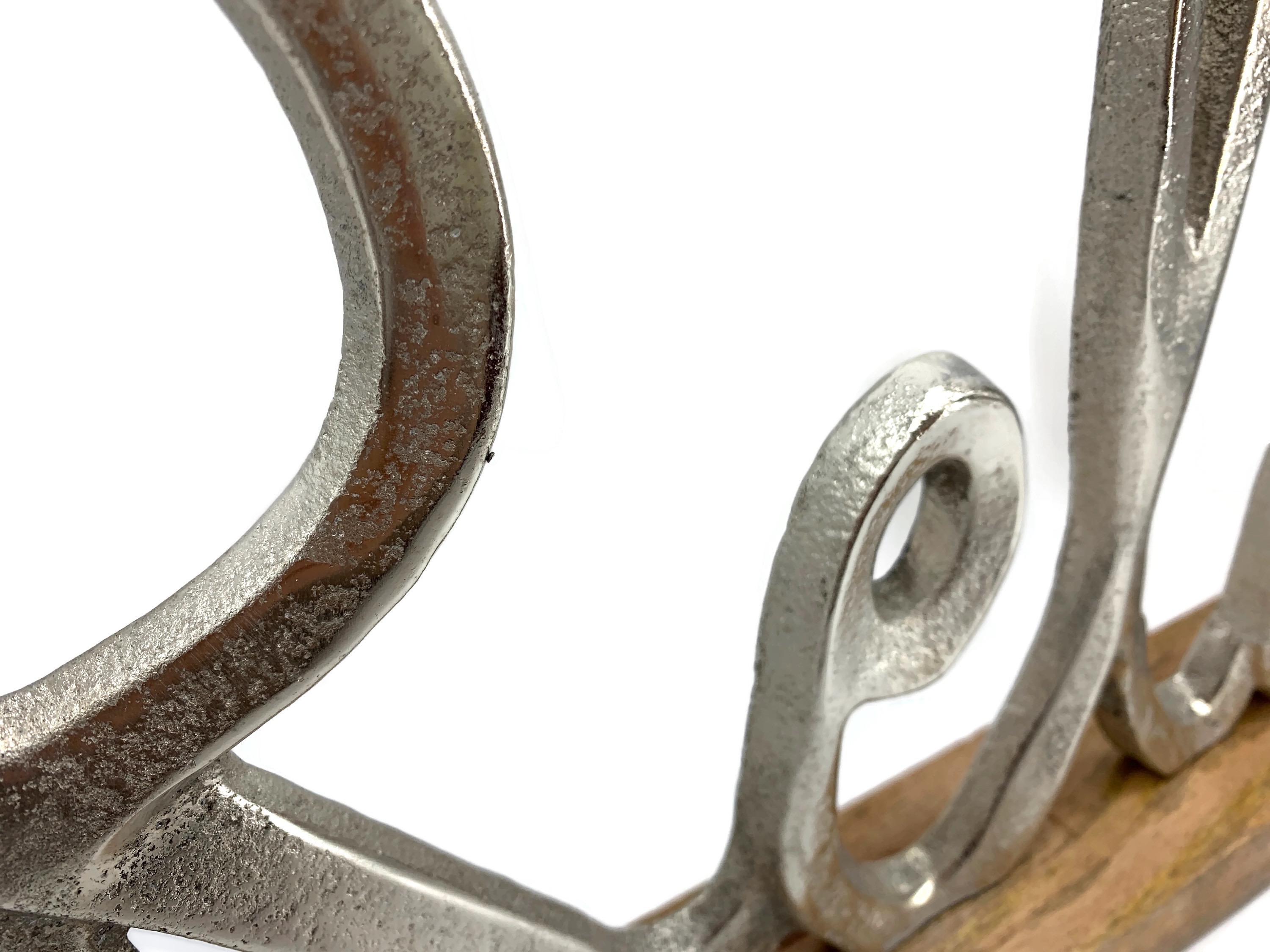 Schriftzug Relax Aluminium auf Mangoholz Sockel Deko Element für Wohnräume - Vorschau 6