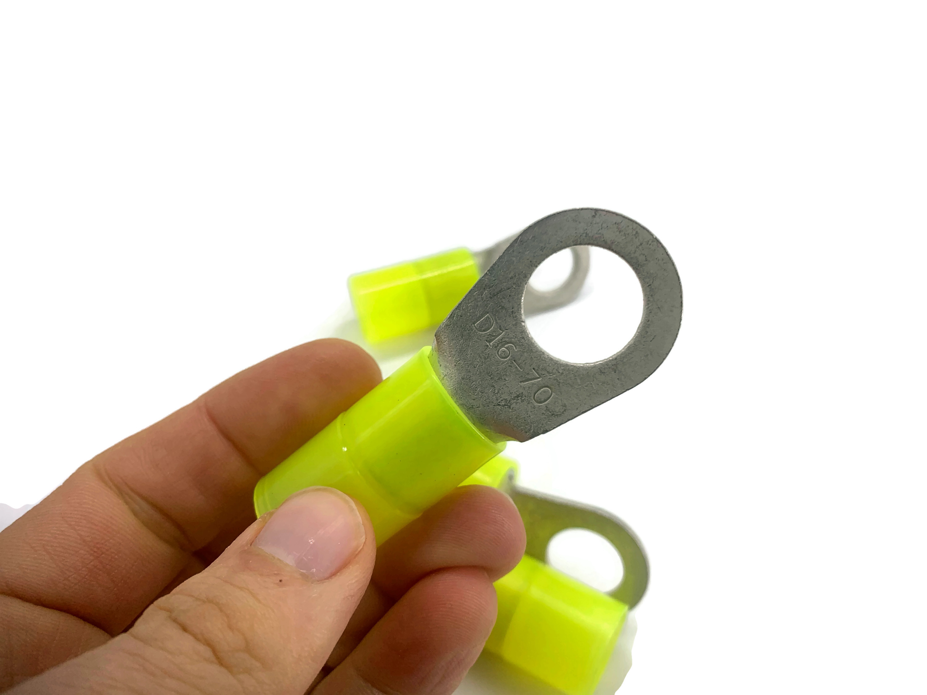 Kabelschuh 50mm2 bis 70mm2 M16 isoliert 4x Ringöse Pressöse Quetschkabelschuhe gelb - Vorschau 5