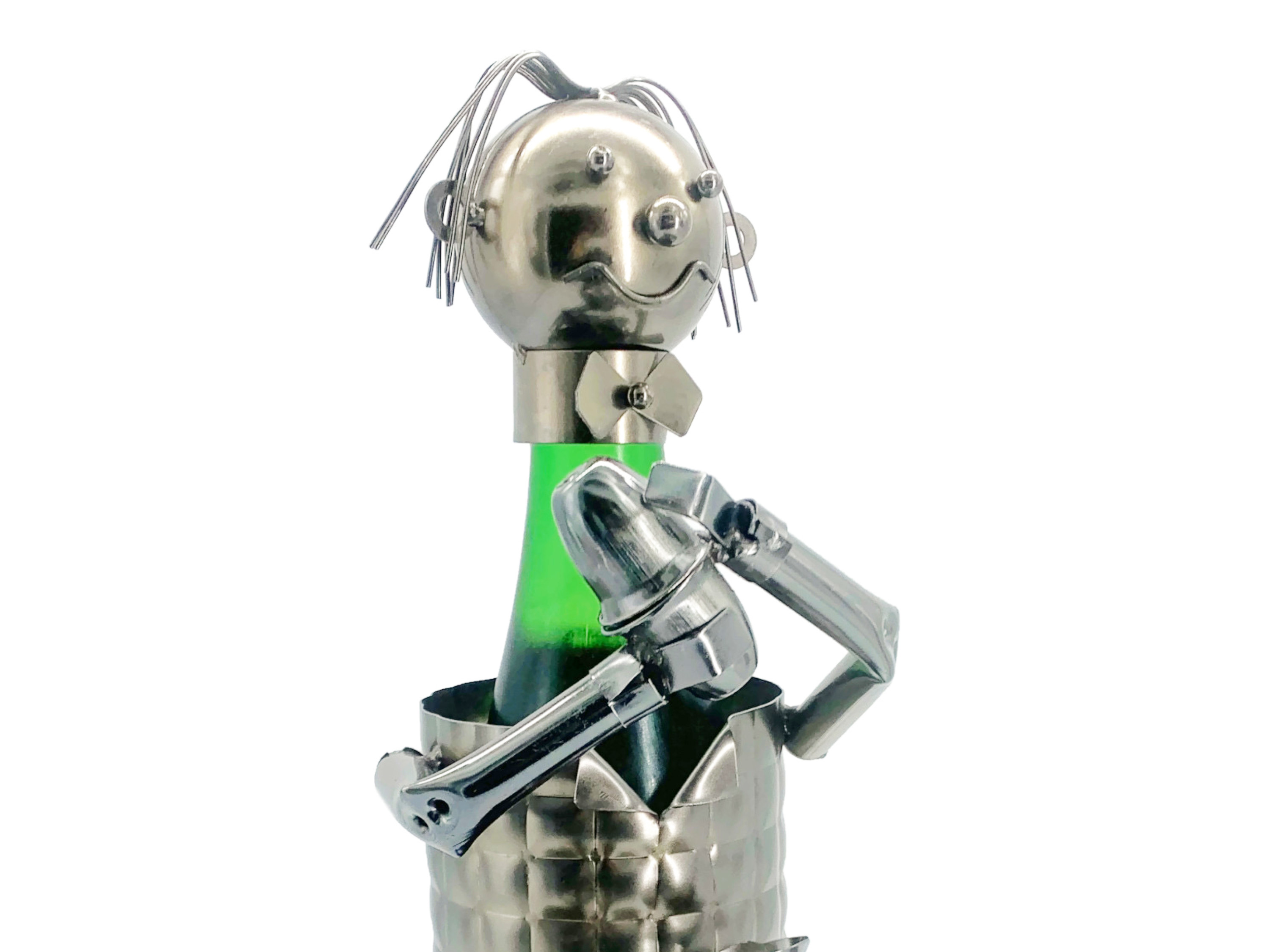 Weinflaschenhalter Metall Figuren Barkeeper Butler ein dekoratives Objekt - Vorschau 4