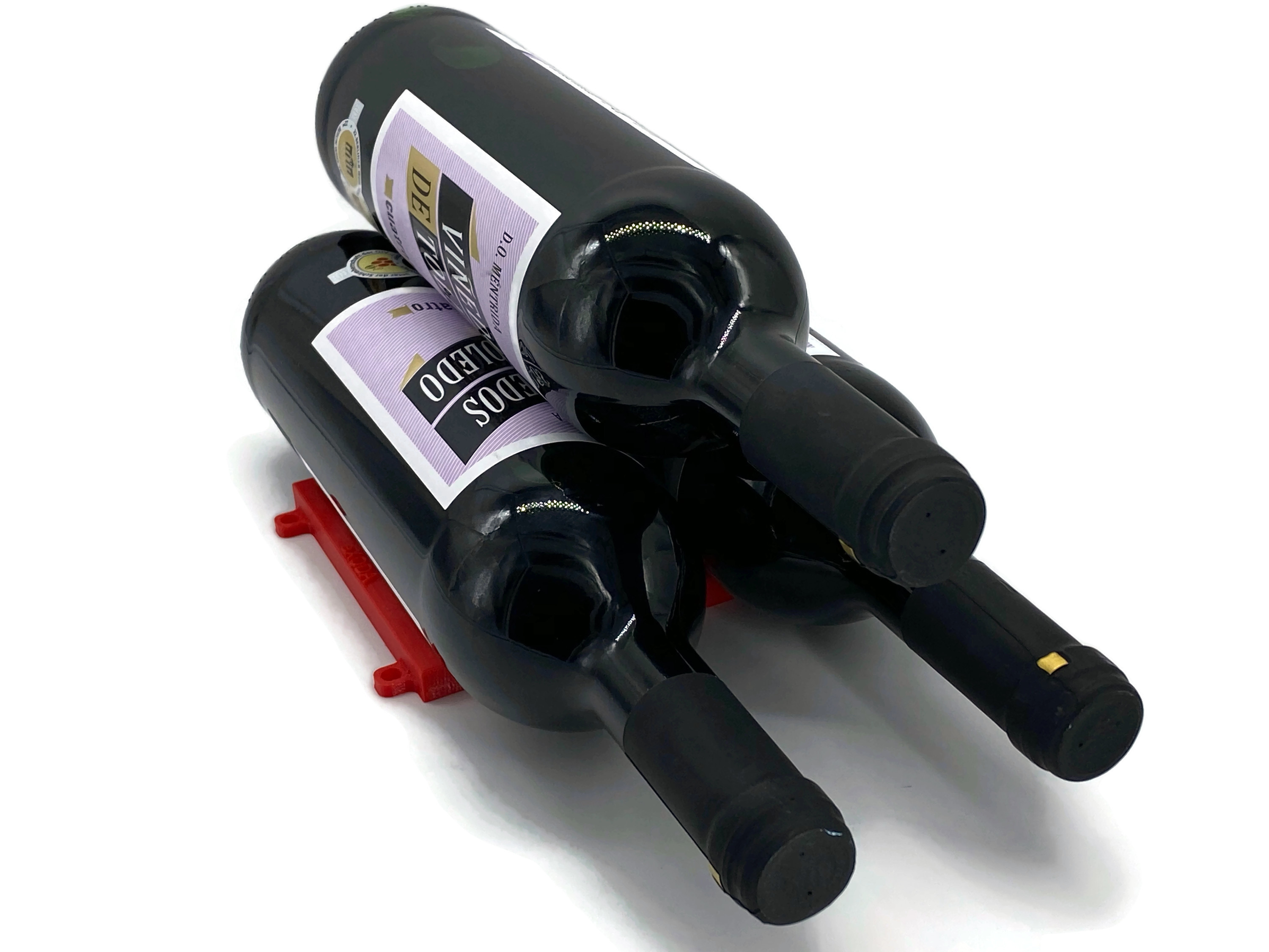 Flaschenhalter 2Stk Kühlschrank universal Flaschenregal für Wein Bier Dosen Rot - Vorschau 3