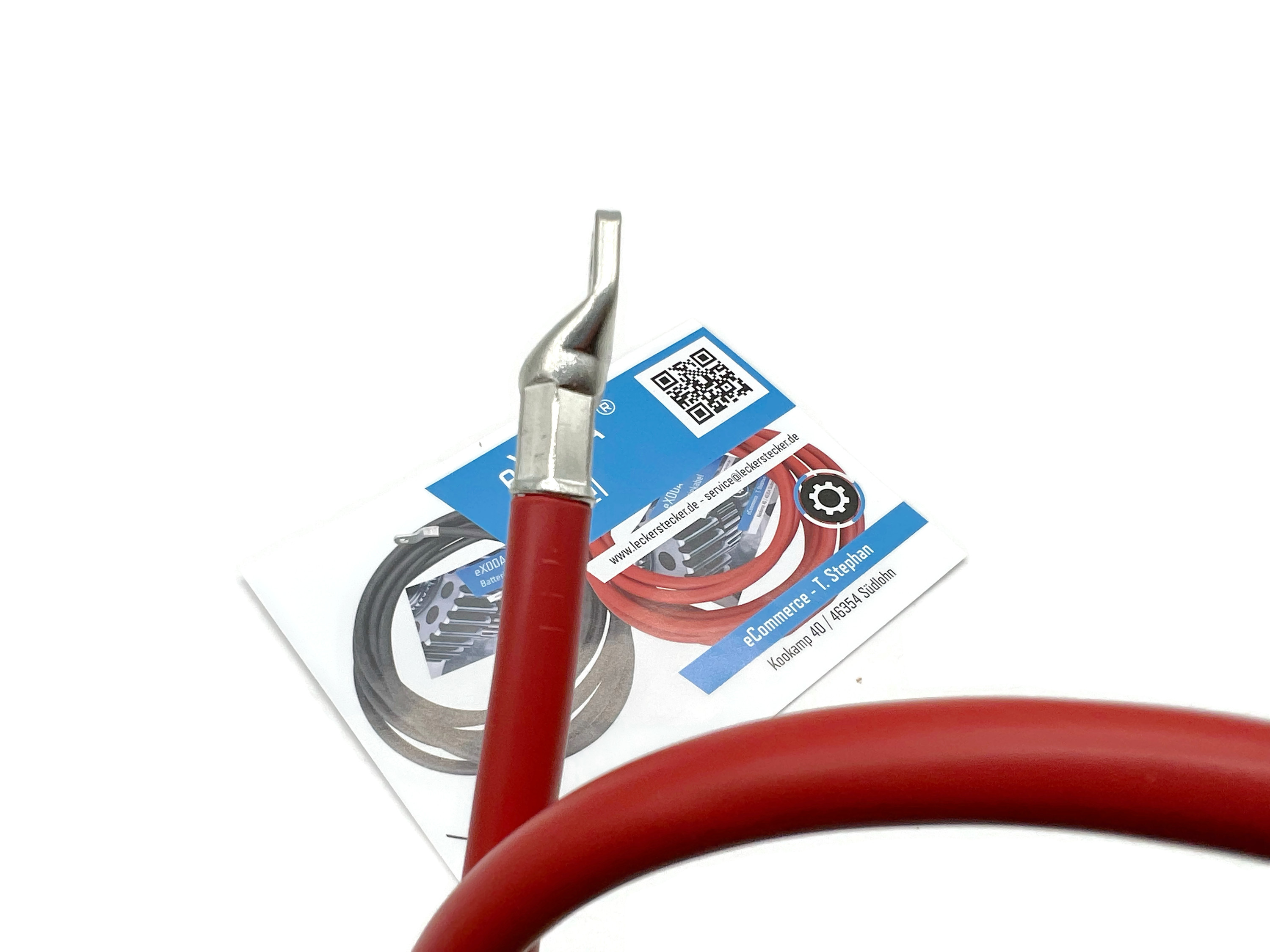 Batteriekabel 35 mm² 75cm mit Kabelschuhen M6 Rot flexibel hochwertig 99 Prozent Kupfer - Vorschau 3