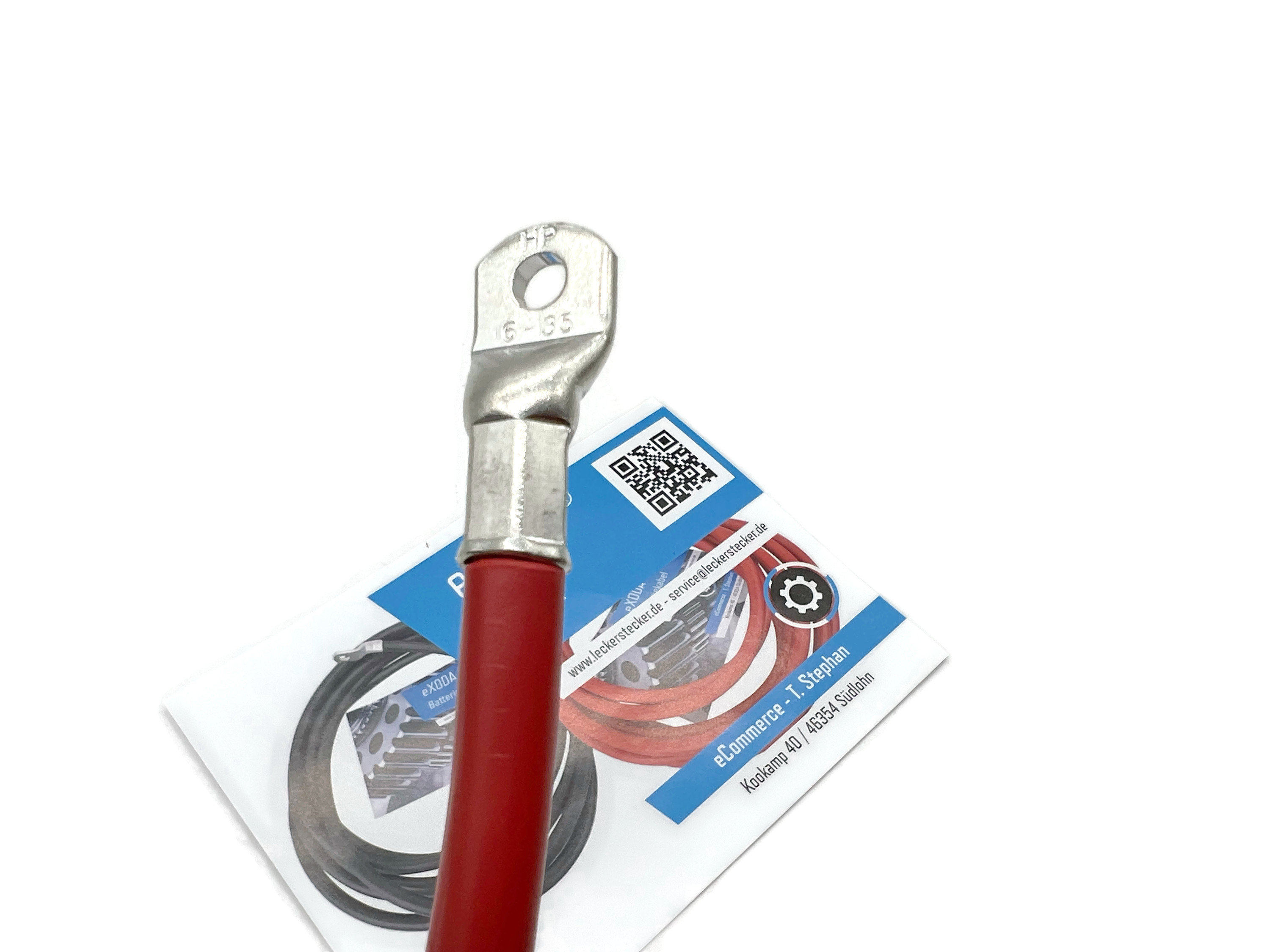 Batteriekabel 35 mm² 75cm mit Kabelschuhen M6 Rot flexibel hochwertig 99 Prozent Kupfer - Vorschau 4