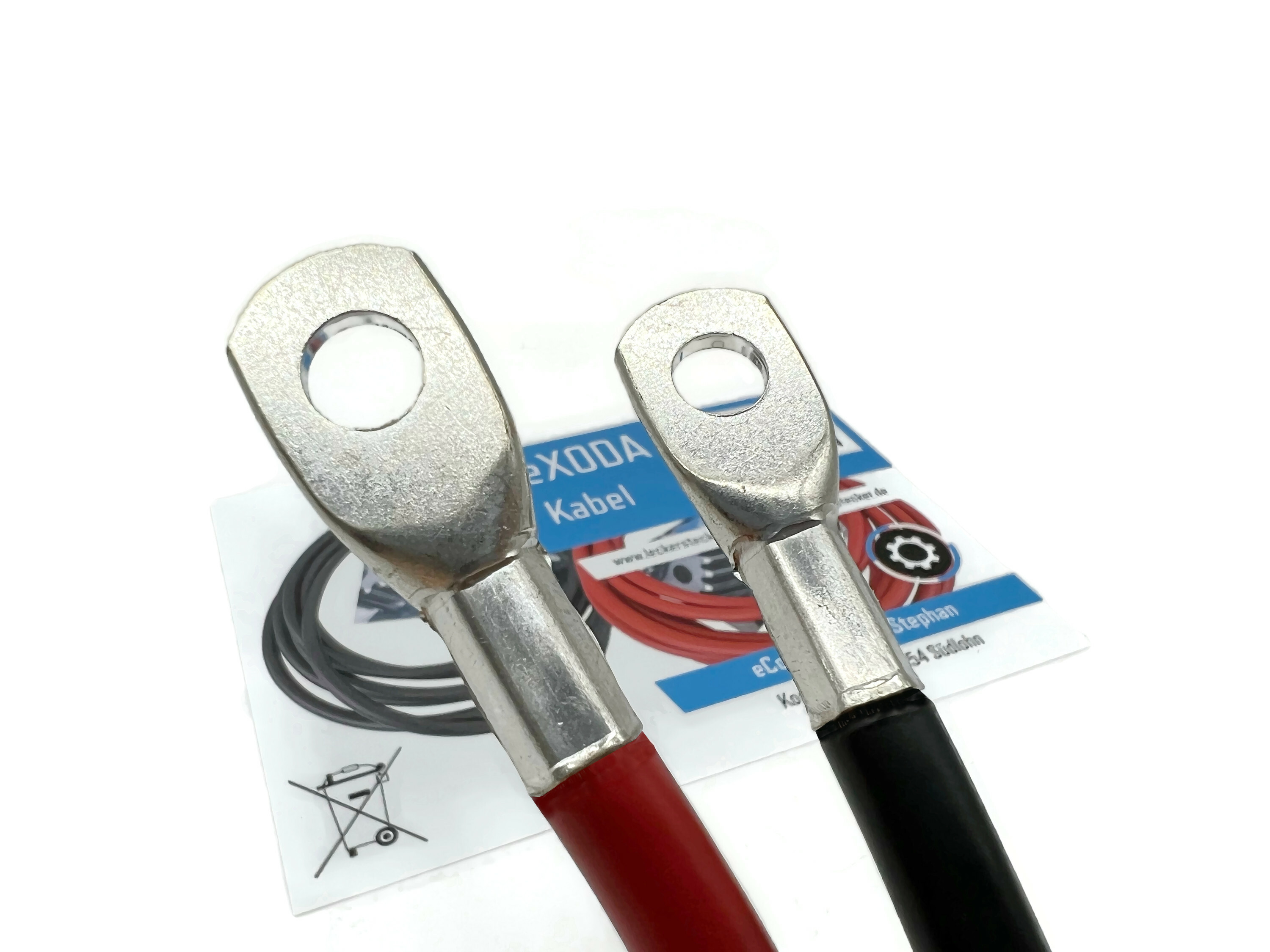 Batteriekabel Set 25 mm² 75 cm M8 rot schwarz flexibel hohe Qualität für Auto Boot Motorrad - Vorschau 2
