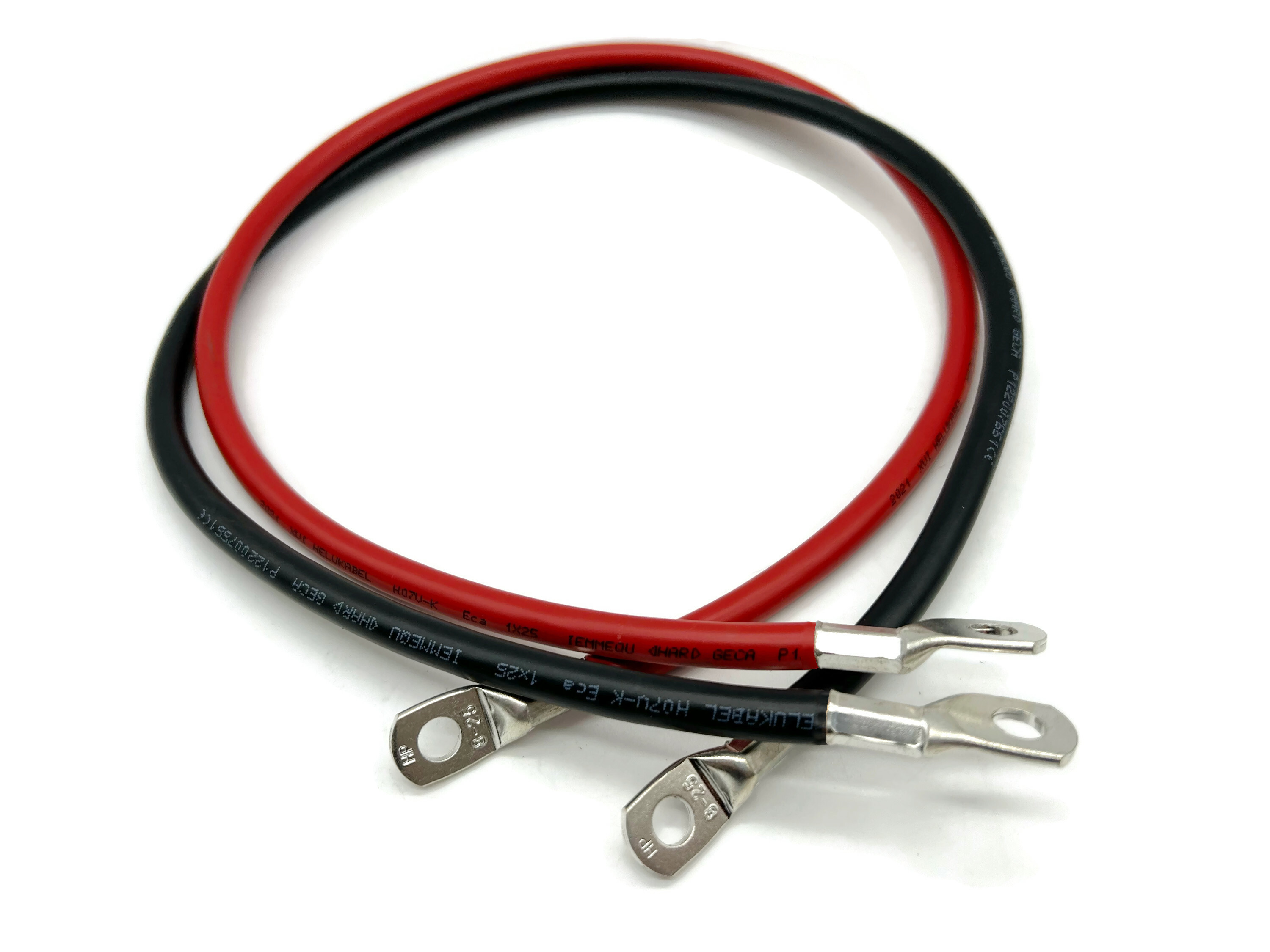 Batteriekabel Set 25 mm² 75 cm M8 rot schwarz flexibel hohe Qualität für Auto Boot Motorrad - Vorschau 5