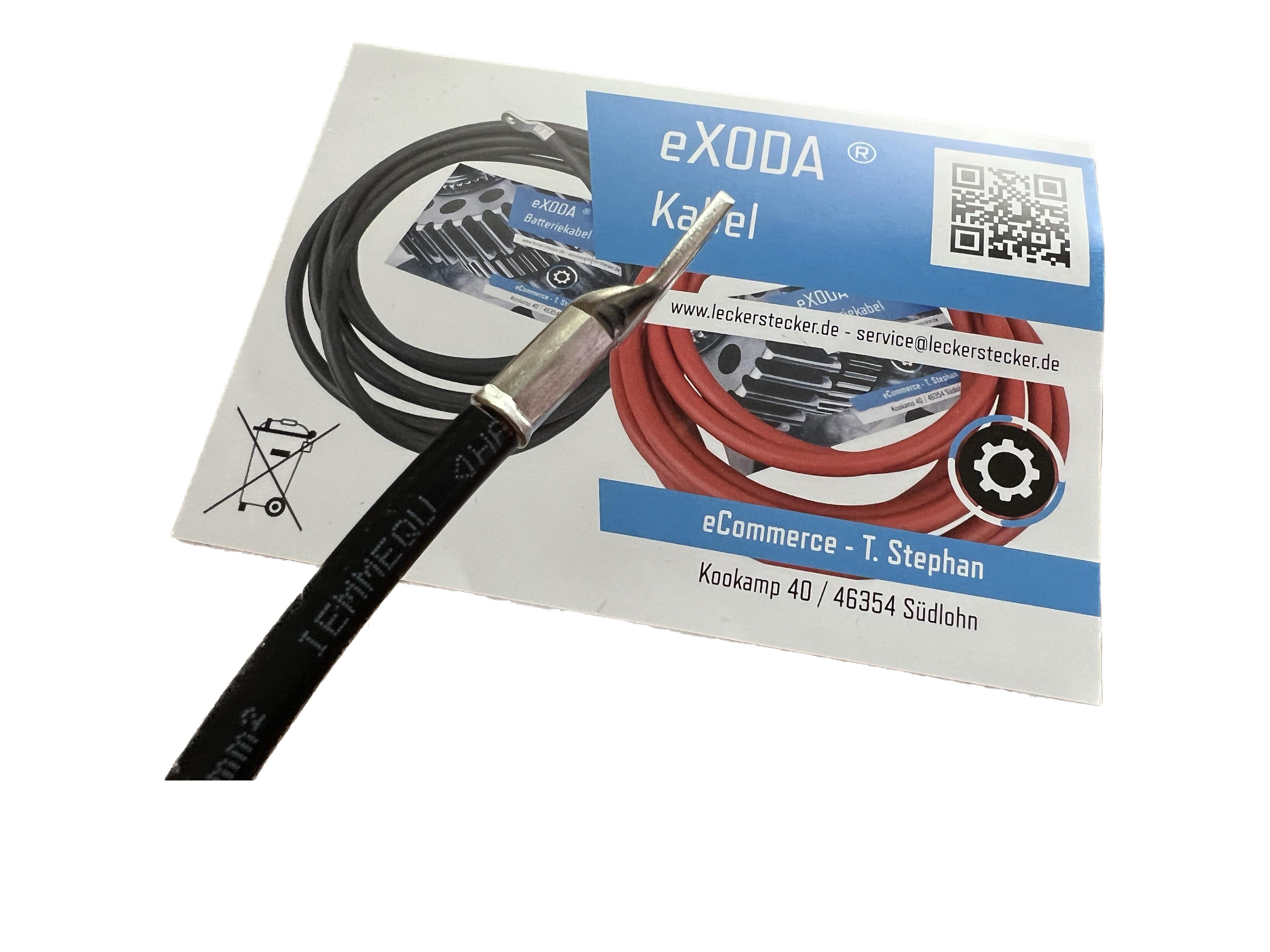 Batteriekabel 16 mm² 75cm mit Kabelschuhen M8 Schwarz flexibel und hochwertig - Vorschau 3