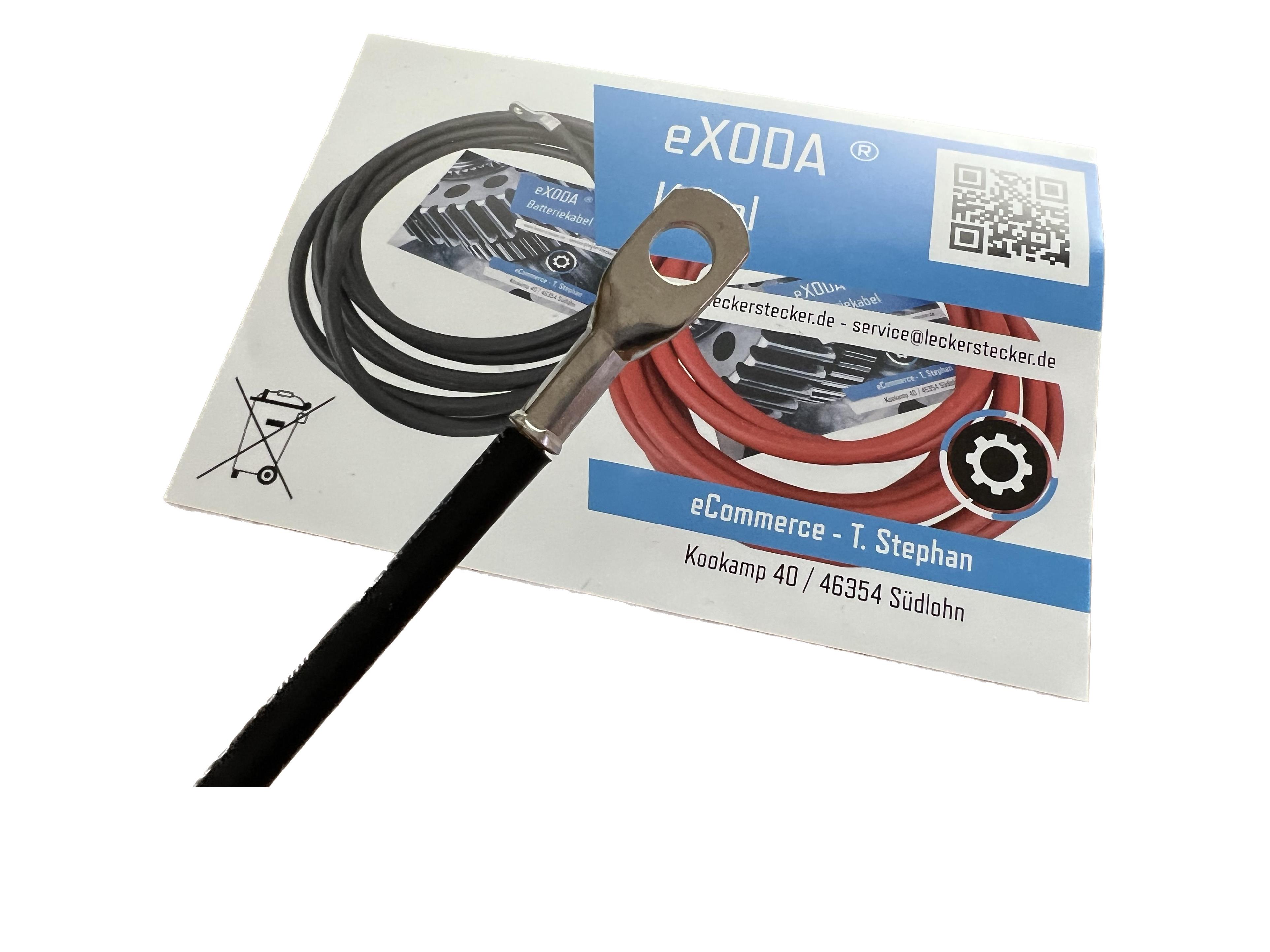 Batteriekabel 16 mm² 75cm mit Kabelschuhen M8 Schwarz flexibel und hochwertig - Vorschau 4