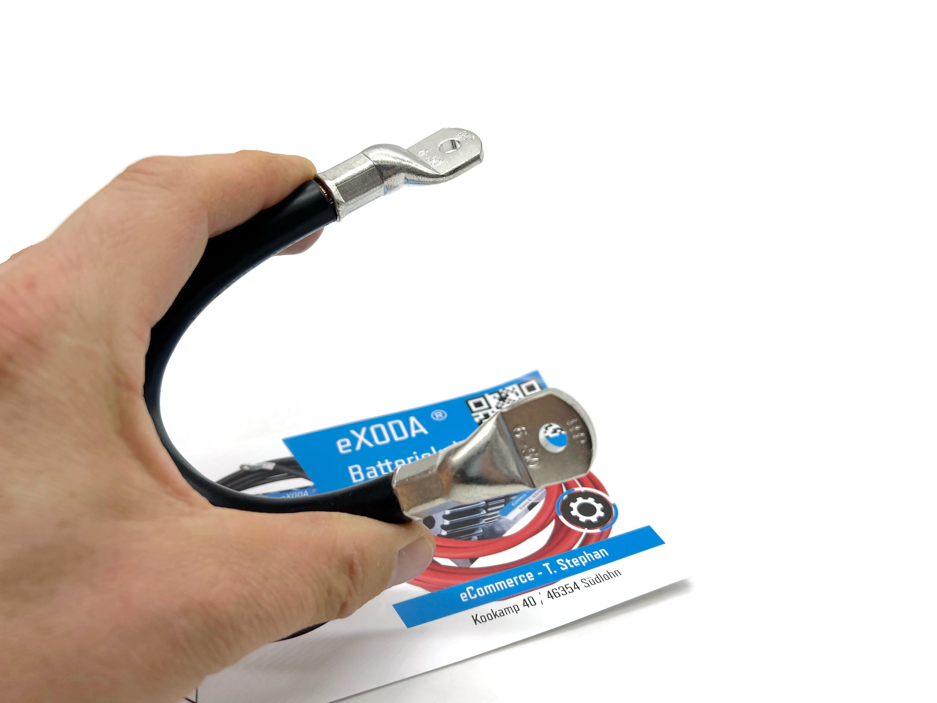 Batteriekabel 50 mm² 20cm mit M6 Kabelschuhen schwarz hohe Flexibilität 99 Prozent Kupfer - Vorschau 6