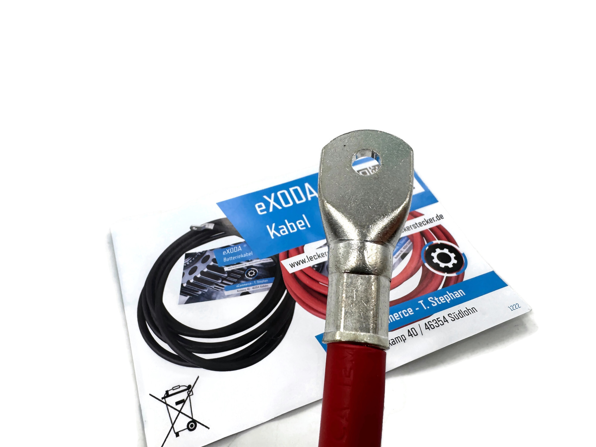 Batteriekabel 50 mm² 20cm mit Kabelschuhen M6 Rot - Vorschau 2