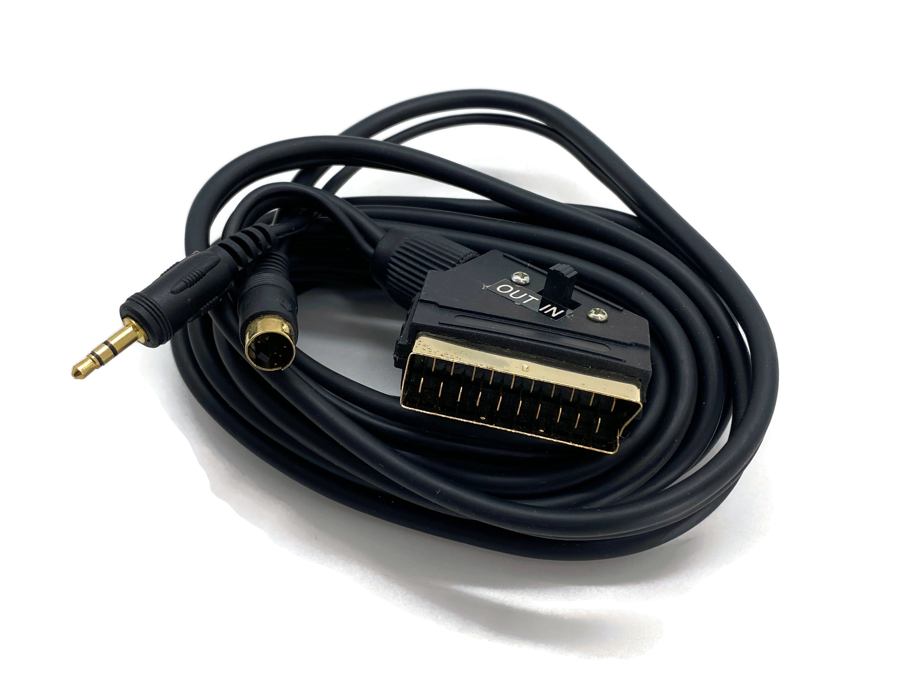 S-Video / Klinke 3,5mm Stecker auf Scart Stecker 3m Kabel mit Umschalter für PC Notebook - Vorschau 3