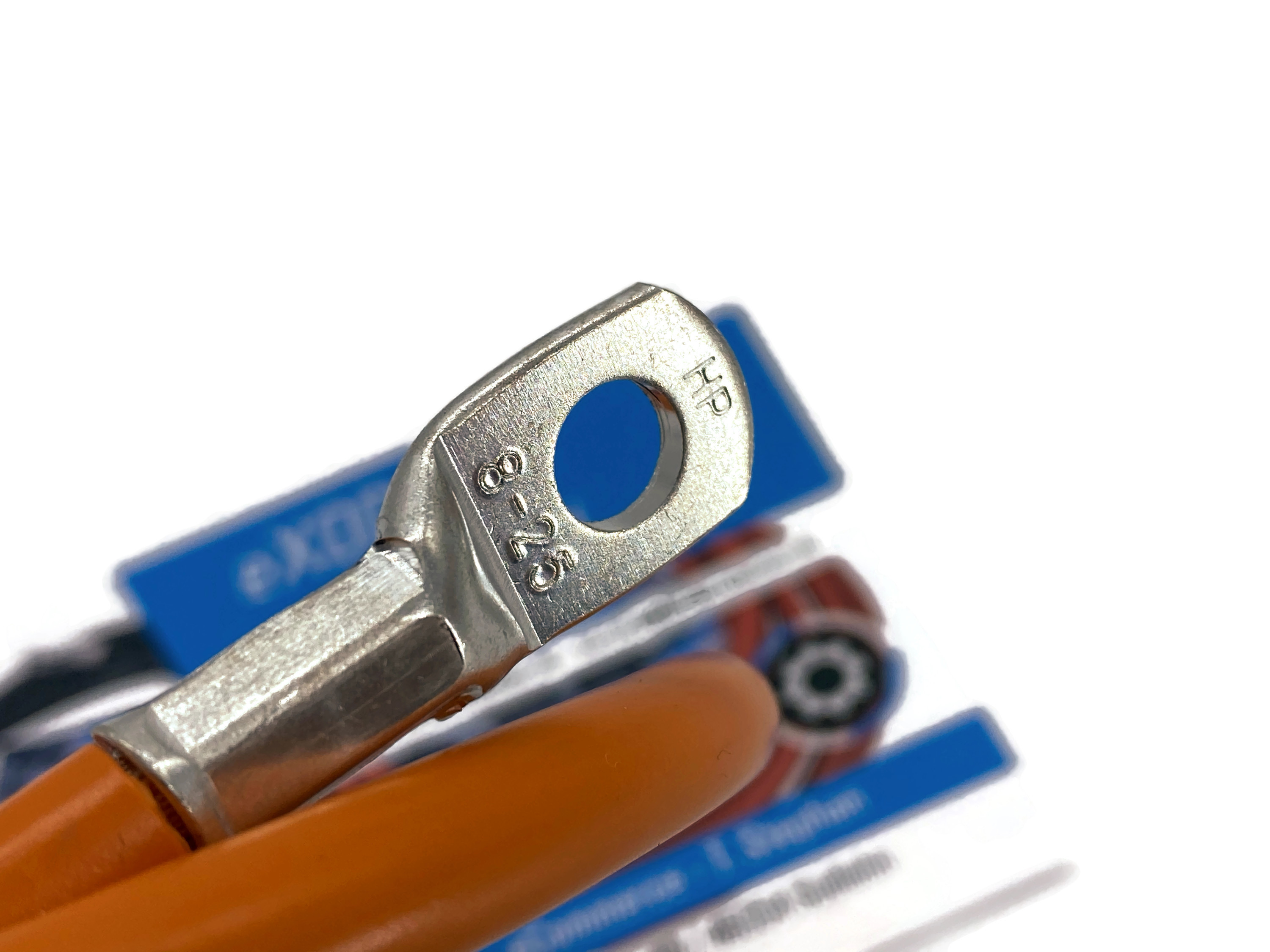 Batteriekabel 25 mm² 75cm mit Kabelschuhen M8 Orange hohe Materialqualität flexibles Kabel - Vorschau 2