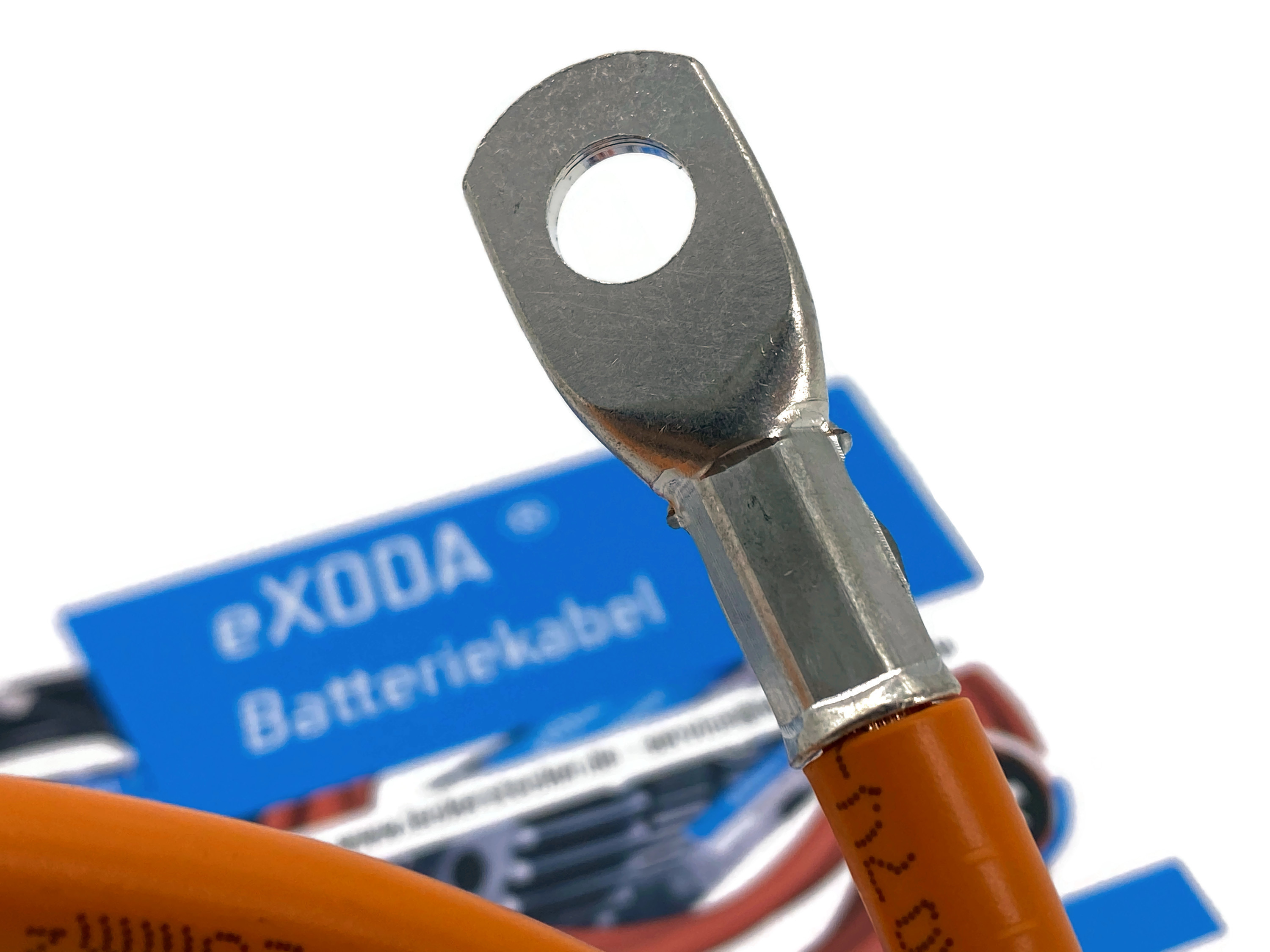 Batteriekabel 25 mm² 75cm mit Kabelschuhen M8 Orange hohe Materialqualität flexibles Kabel - Vorschau 4