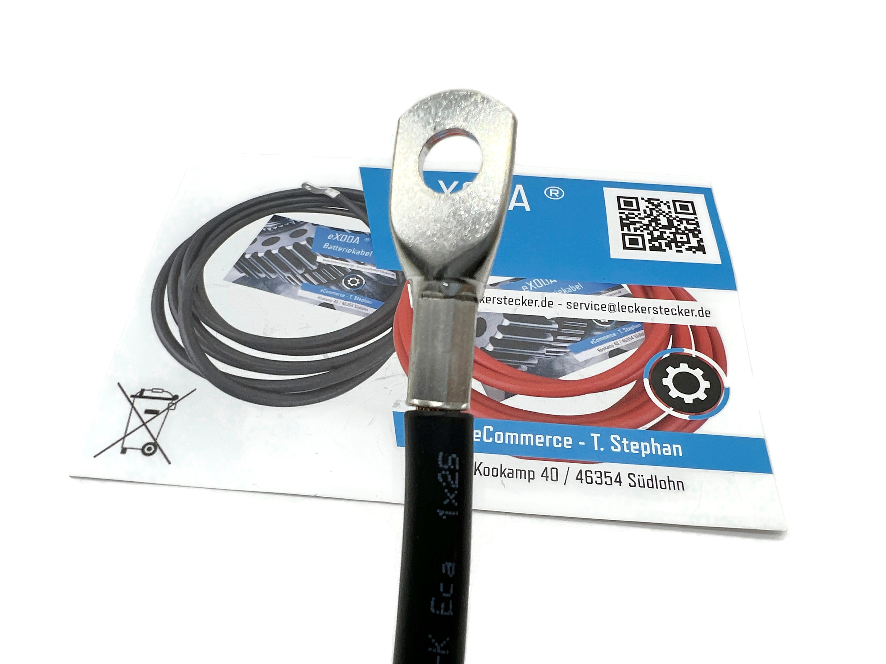 25 mm² Batteriekabel 75cm M8 Kabelschuhe Schwarz flexibel für Auto Boot Motorrad 2688 Watt - Vorschau 4