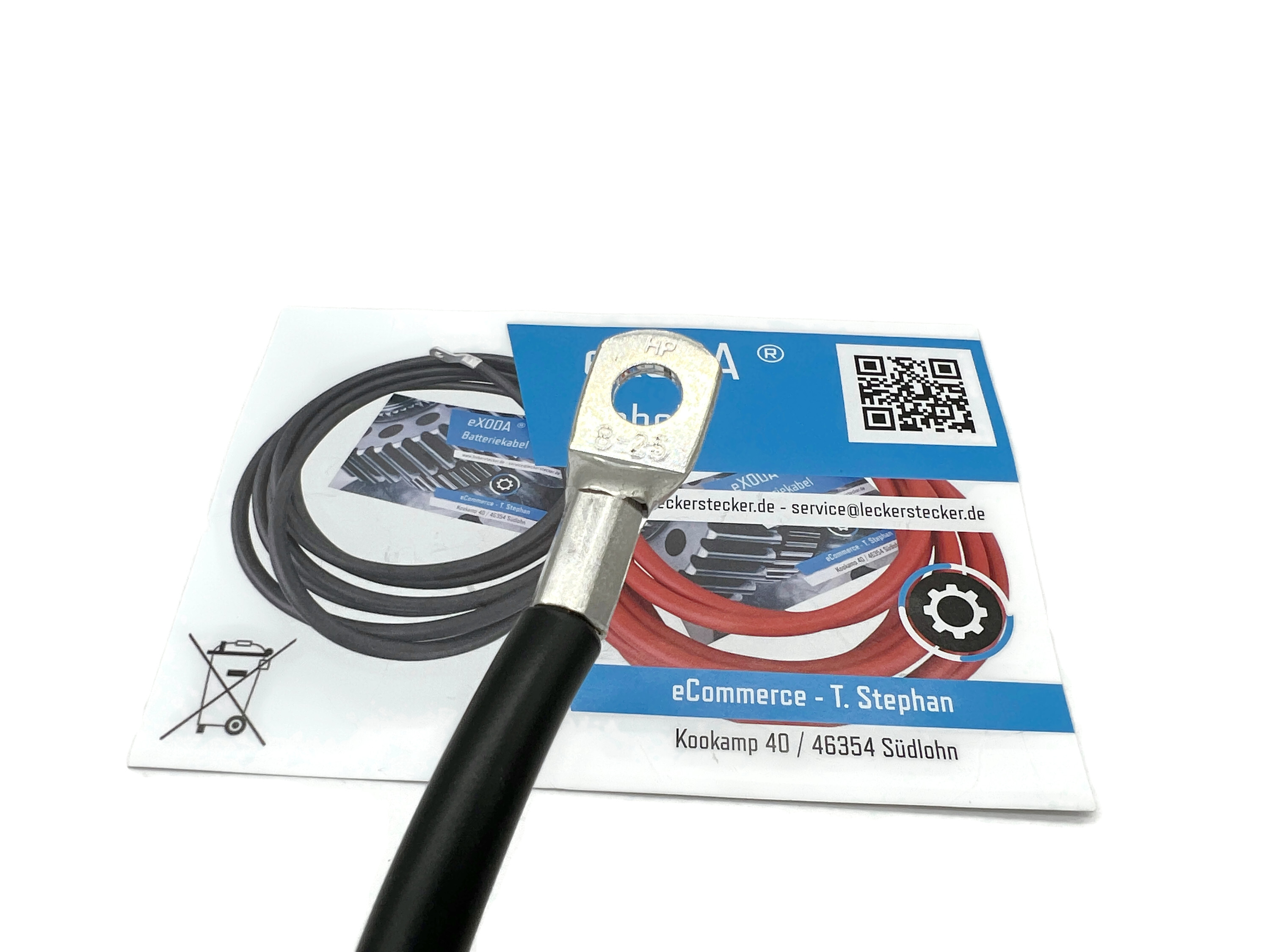 25 mm² Batteriekabel 75cm M8 Kabelschuhe Schwarz flexibel für Auto Boot Motorrad 2688 Watt - Vorschau 2
