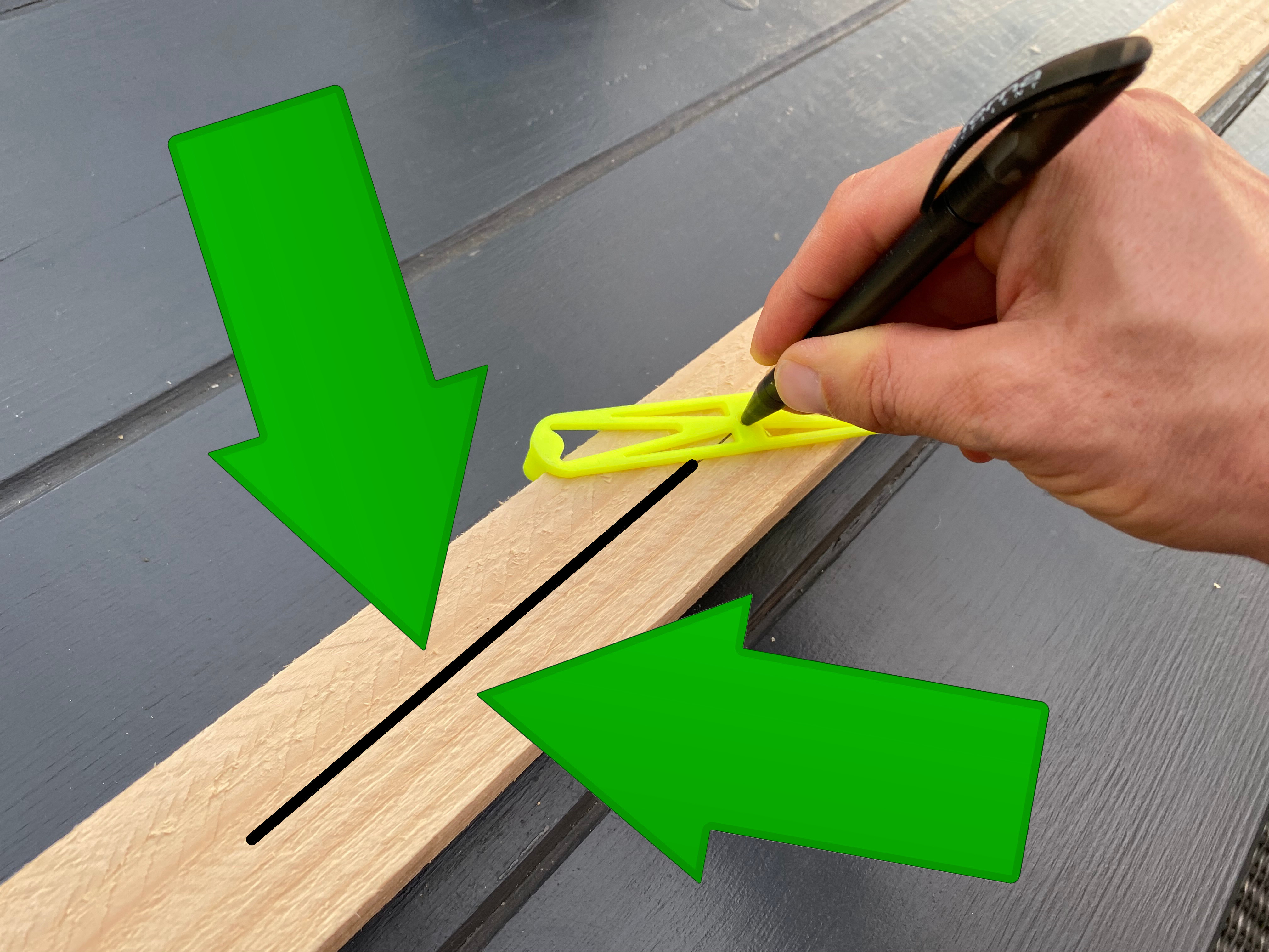 Mittenfinder für die Holzbearbeitung Mittelmesser Neon bis 10 cm für exakte Linien - Vorschau 4