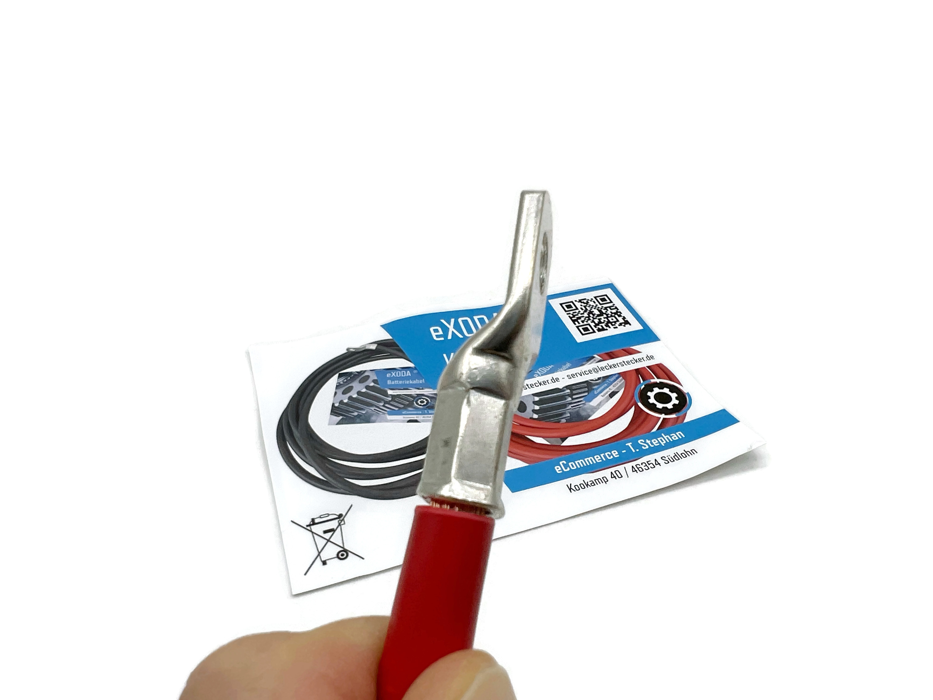 Batteriekabel 35 mm² 20cm M8 Rot flexibel 99 Prozent Kupfer optimale Stromübertragung - Vorschau 5