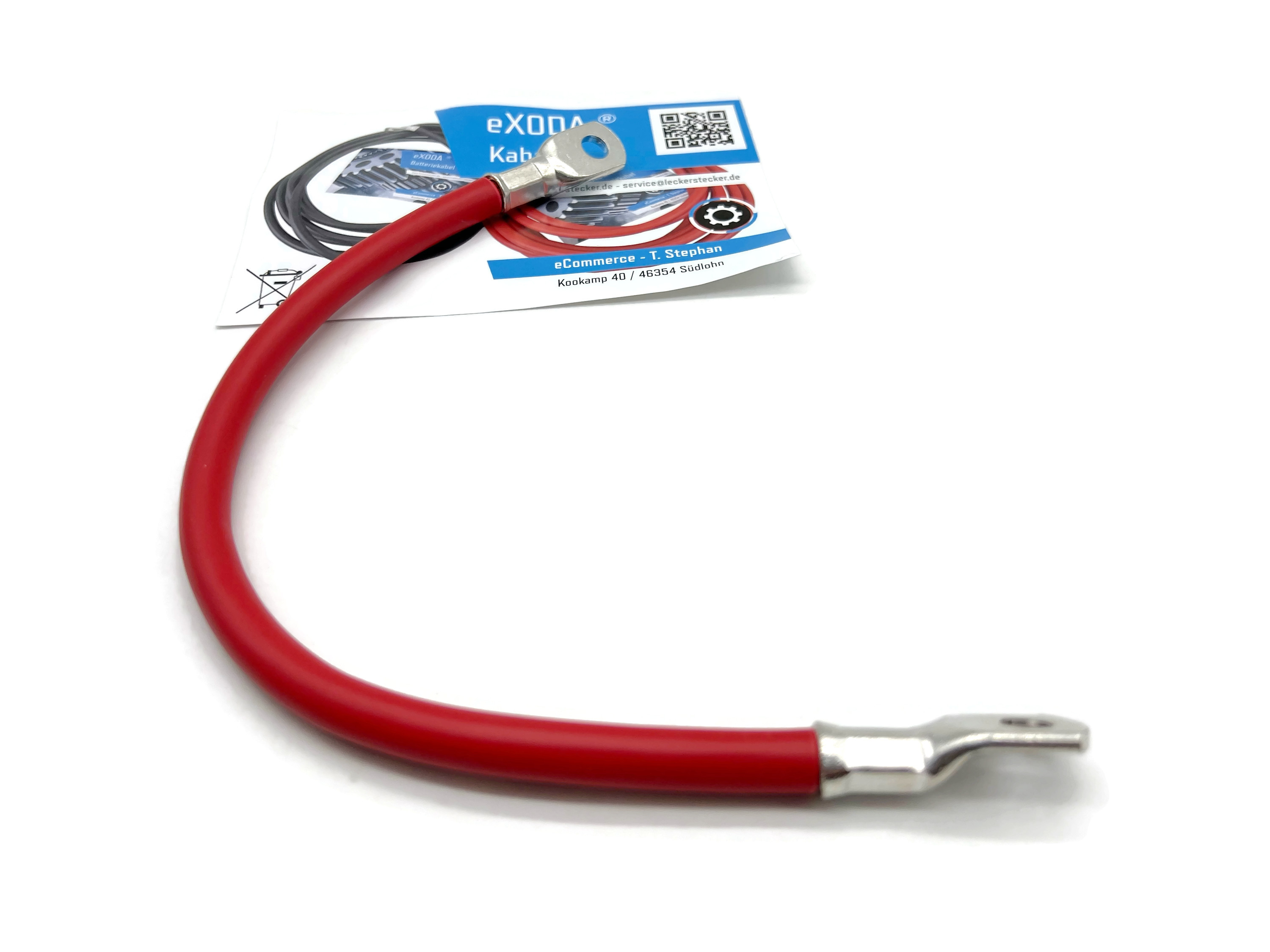 Batteriekabel 35 mm² 20cm M8 Rot flexibel 99 Prozent Kupfer optimale Stromübertragung - Vorschau 2