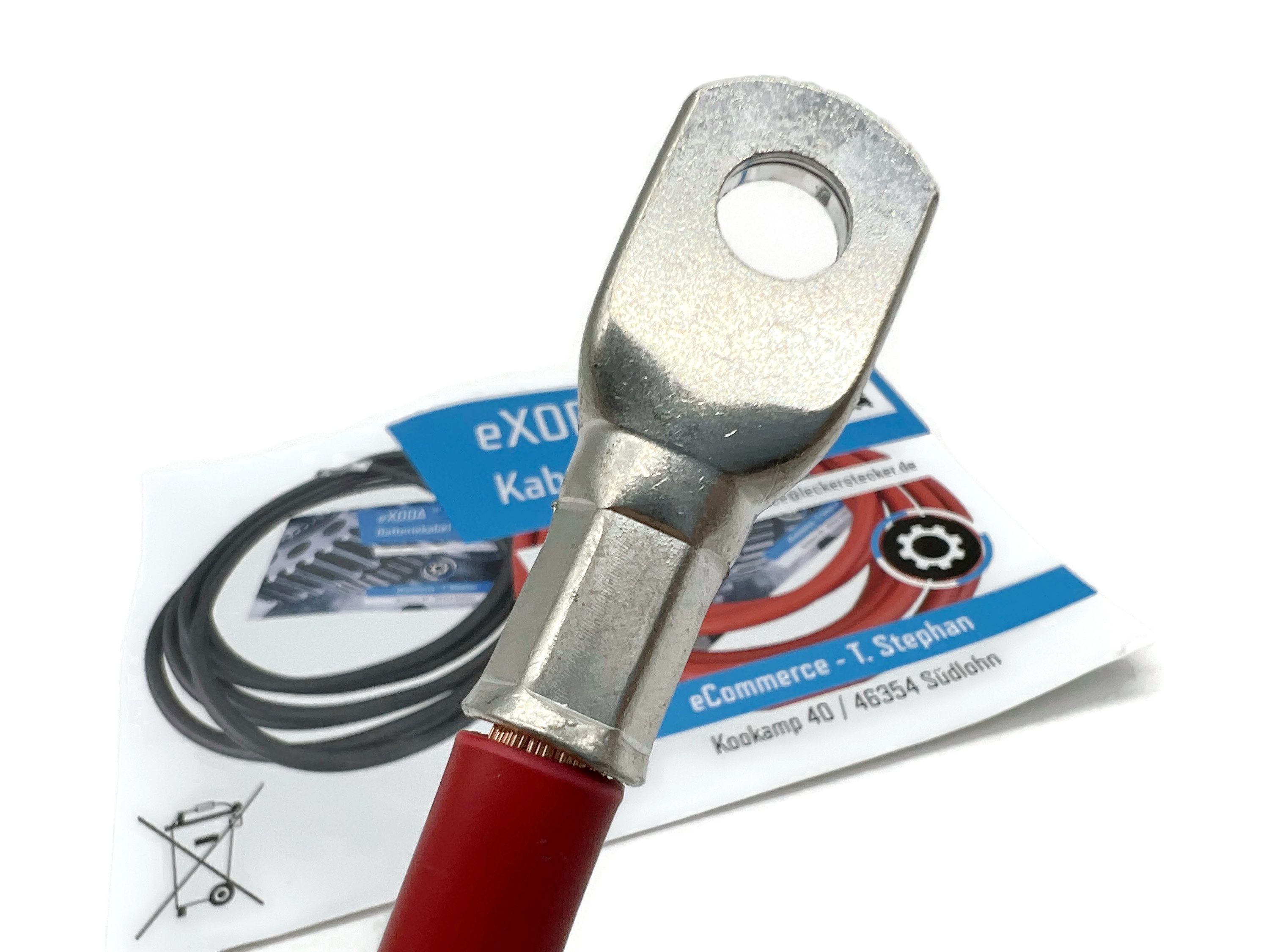 Batteriekabel 35 mm² 20cm M8 Rot flexibel 99 Prozent Kupfer optimale Stromübertragung - Vorschau 4