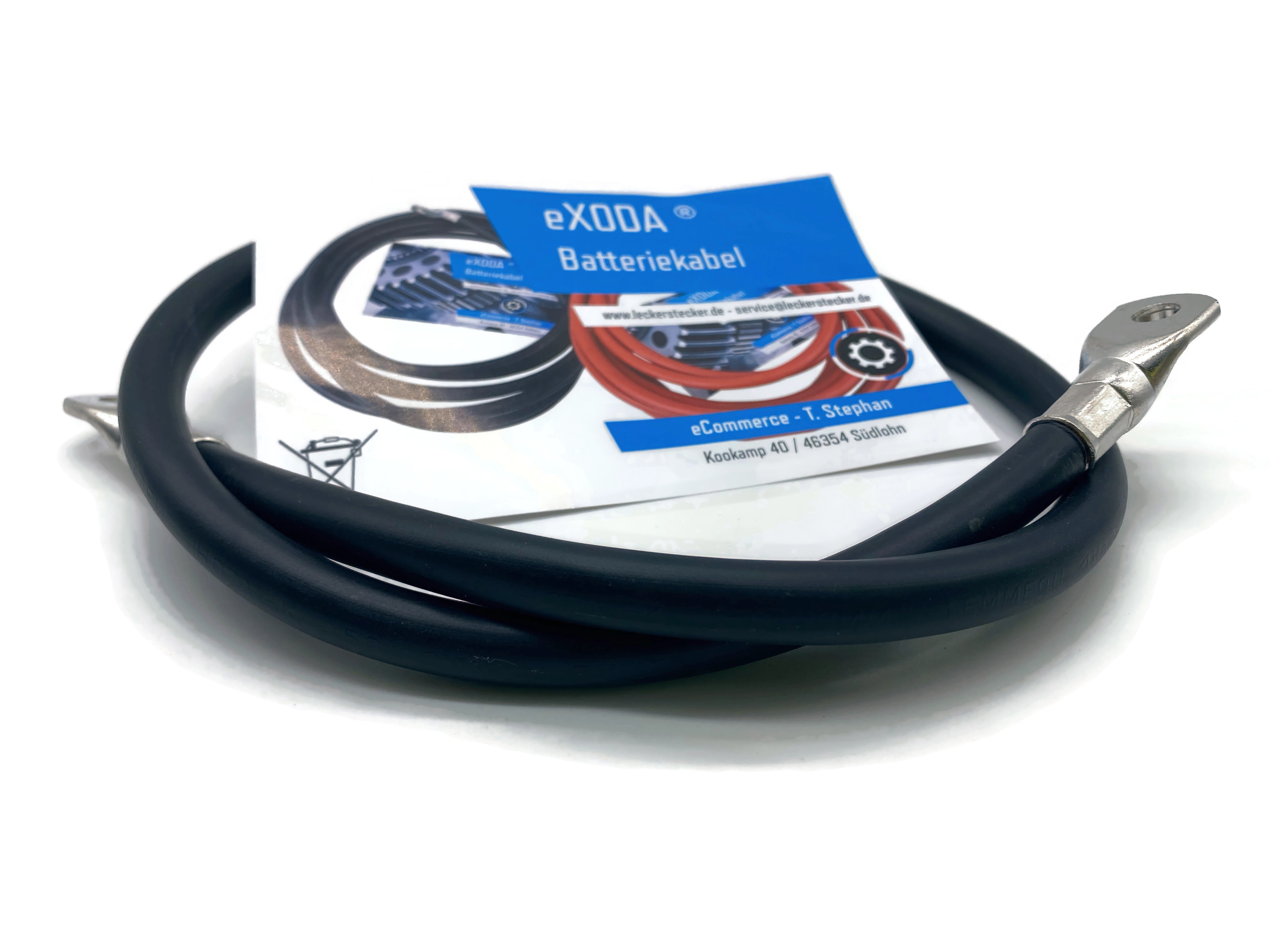Exoda Batteriekabel 35 mm² 75cm mit M8 Kabelschuhen Schwarz für Auto Boot Motorrad - Vorschau 2