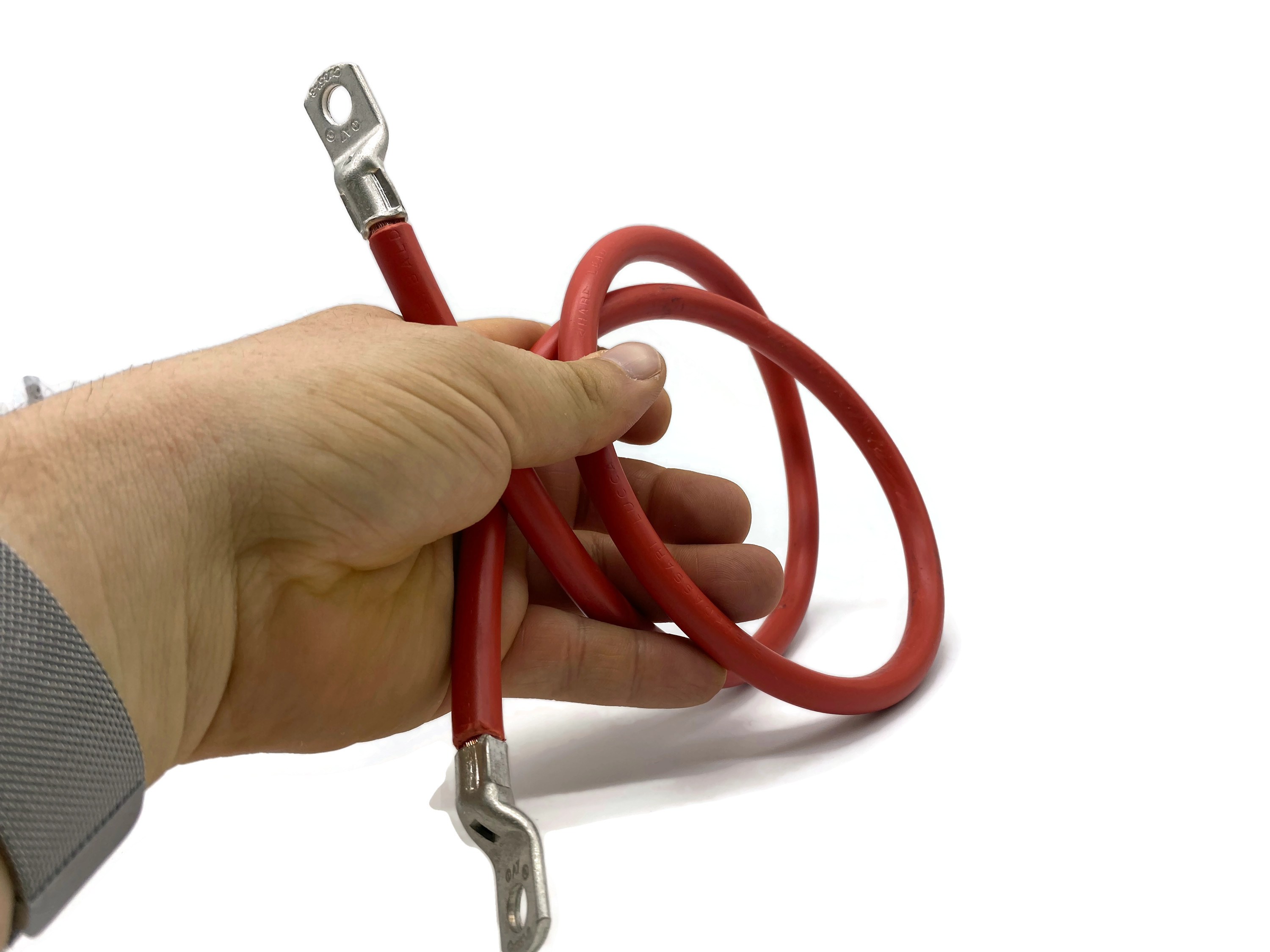 Batteriekabel 35 mm² 75cm mit M8 Kabelschuhen Rot für Auto Boot Motorrad flexibel 99 Prozent Kupfer - Vorschau 6