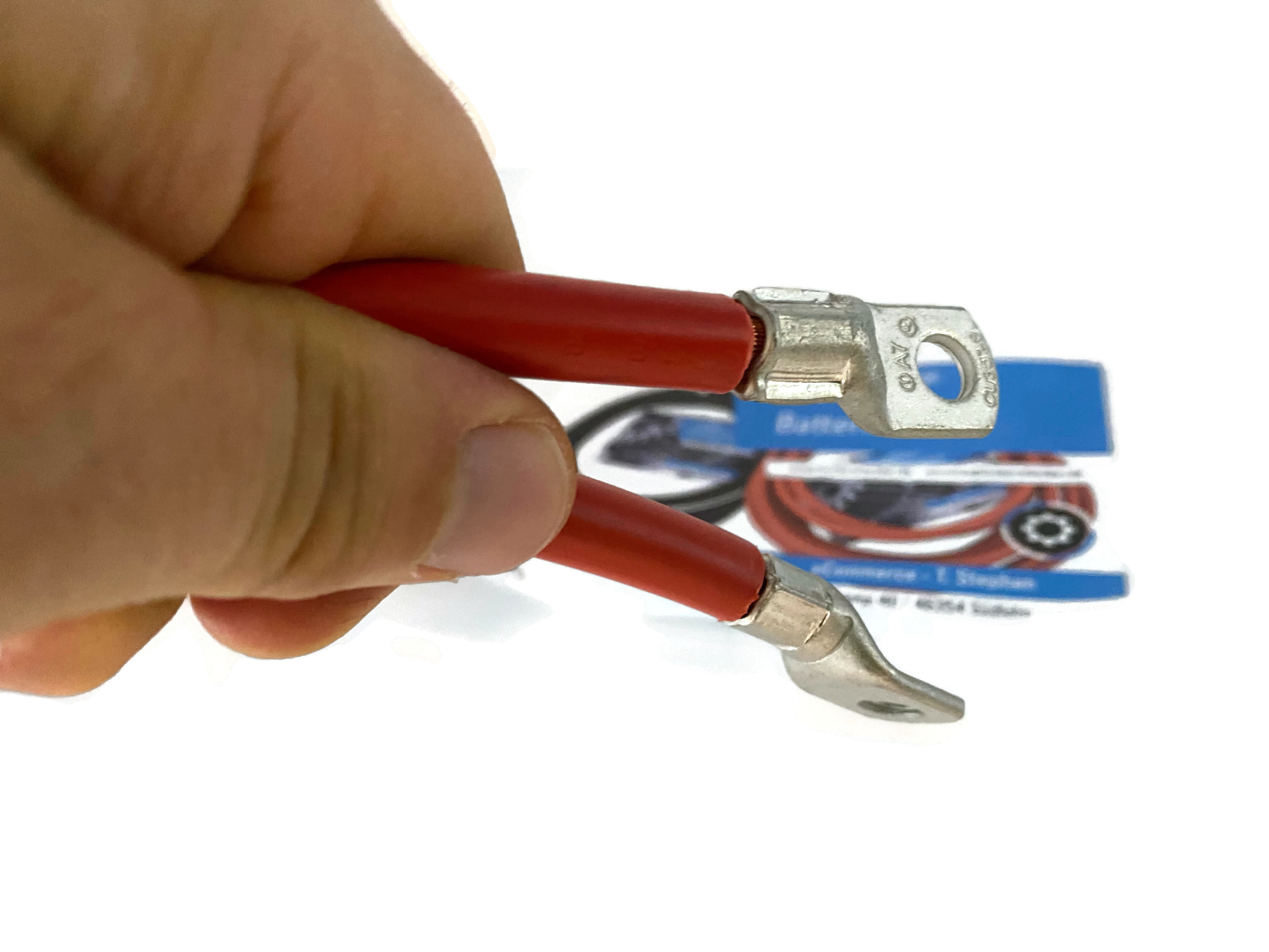 Batteriekabel 35 mm² 75cm mit M8 Kabelschuhen Rot für Auto Boot Motorrad flexibel 99 Prozent Kupfer - Vorschau 2