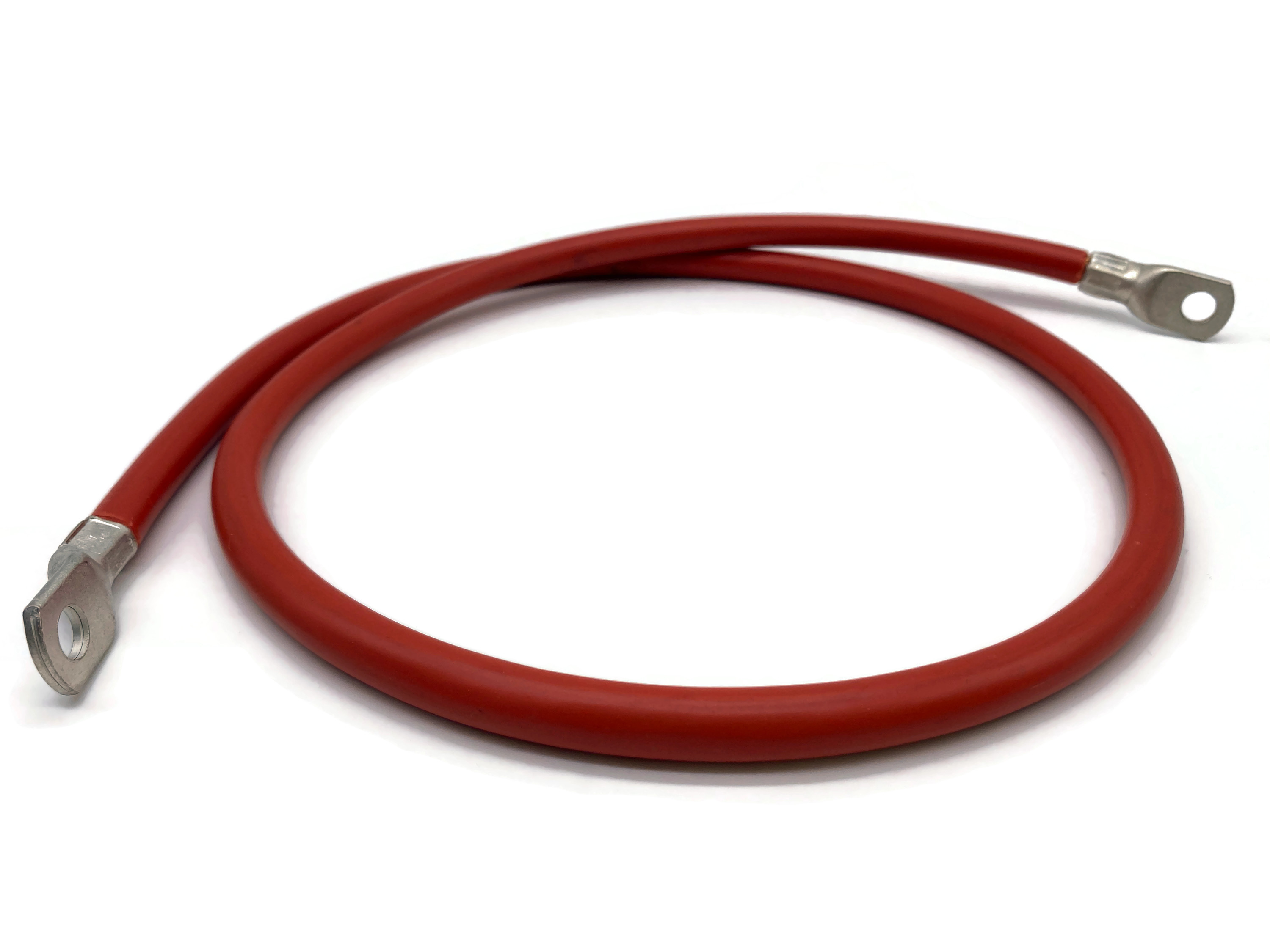 Batteriekabel 35 mm² 75cm mit M8 Kabelschuhen Rot für Auto Boot Motorrad flexibel 99 Prozent Kupfer - Vorschau 3