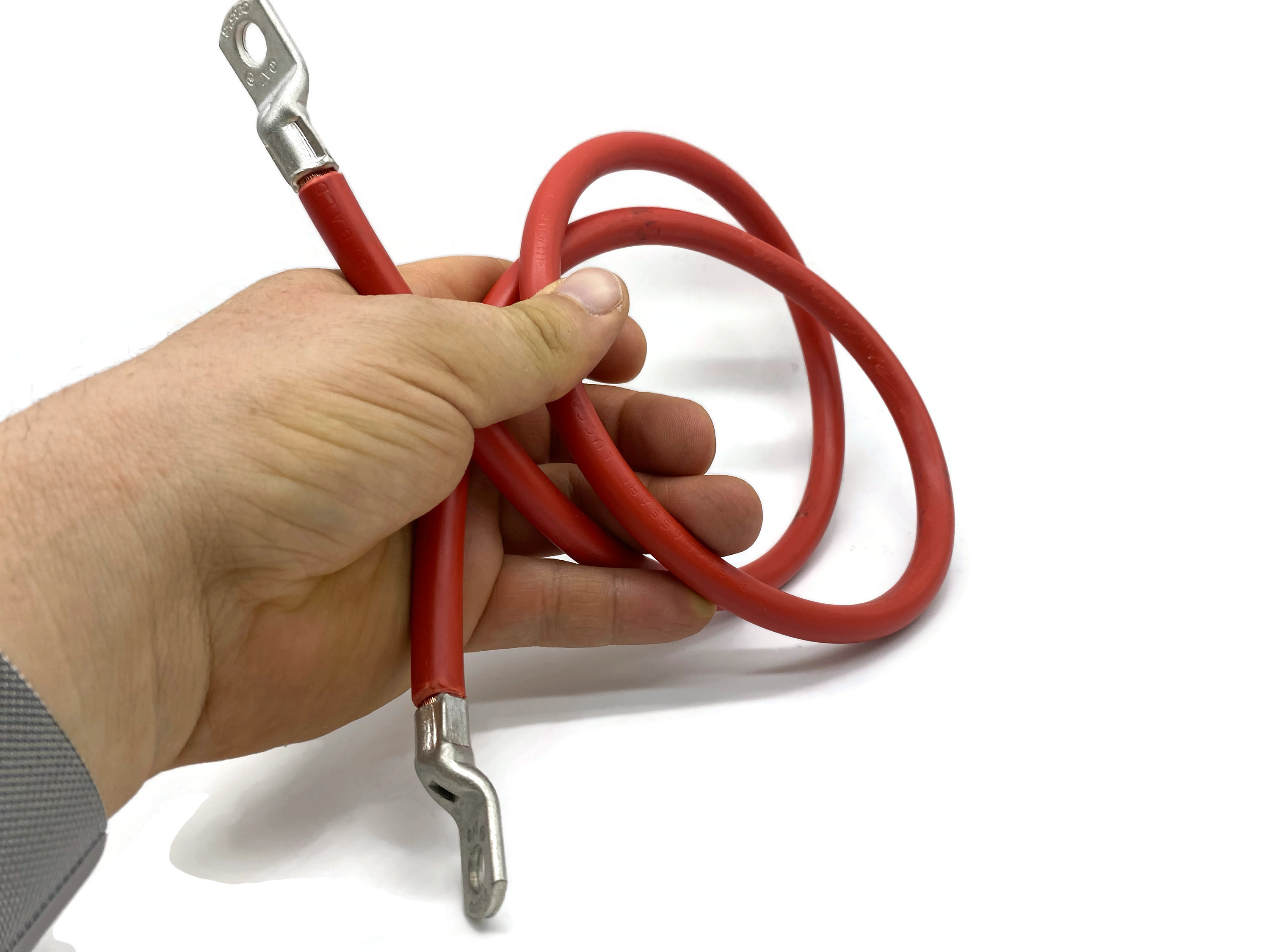 Batteriekabel 35 mm² 75cm mit M8 Kabelschuhen Rot für Auto Boot Motorrad flexibel 99 Prozent Kupfer - Vorschau 4