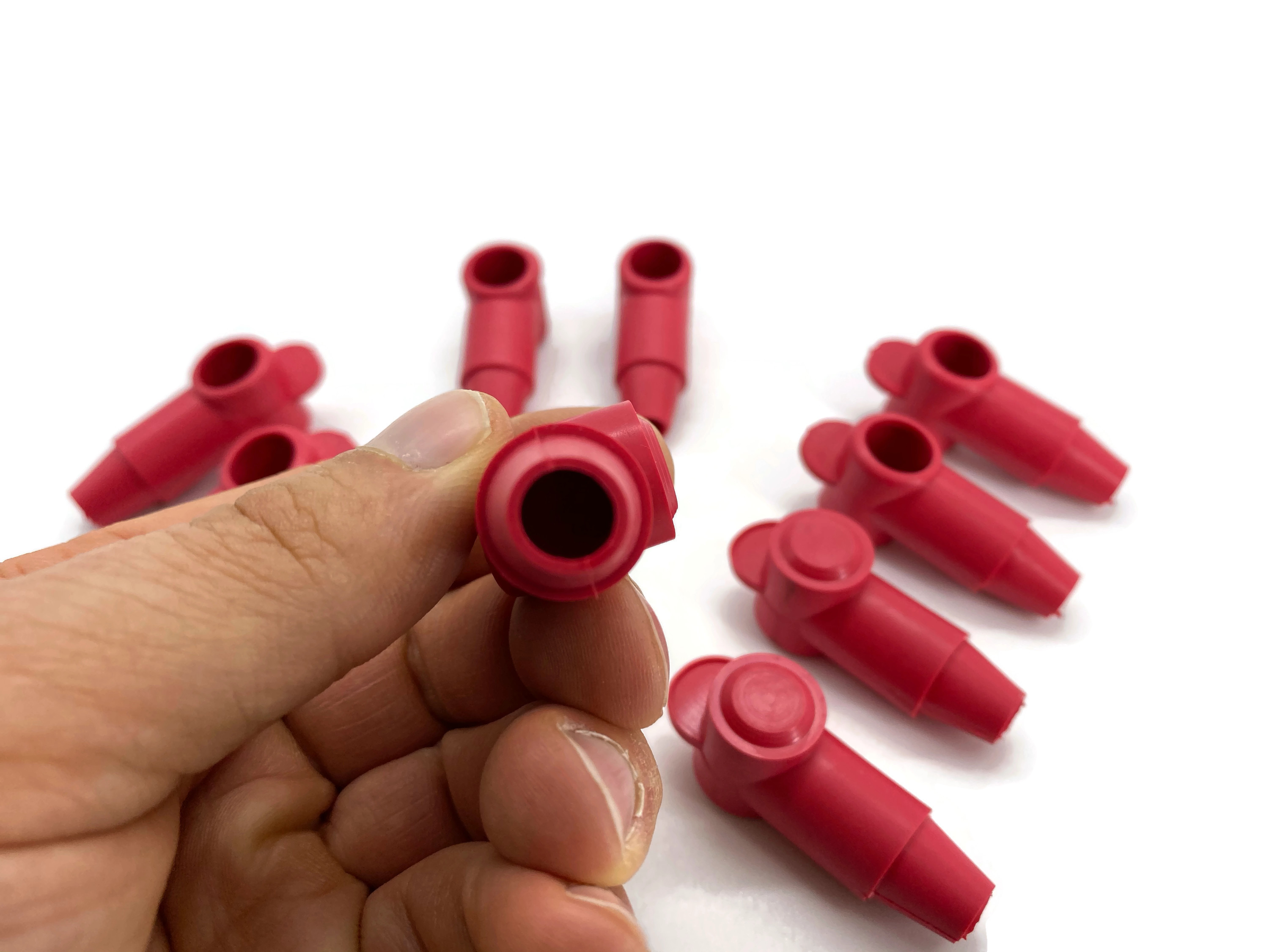 10x Polschutzkappe Rot für Kabel 1,5 2,5 4 6 8 10 mm² Kopf 14mm temperaturbeständig - Vorschau 7