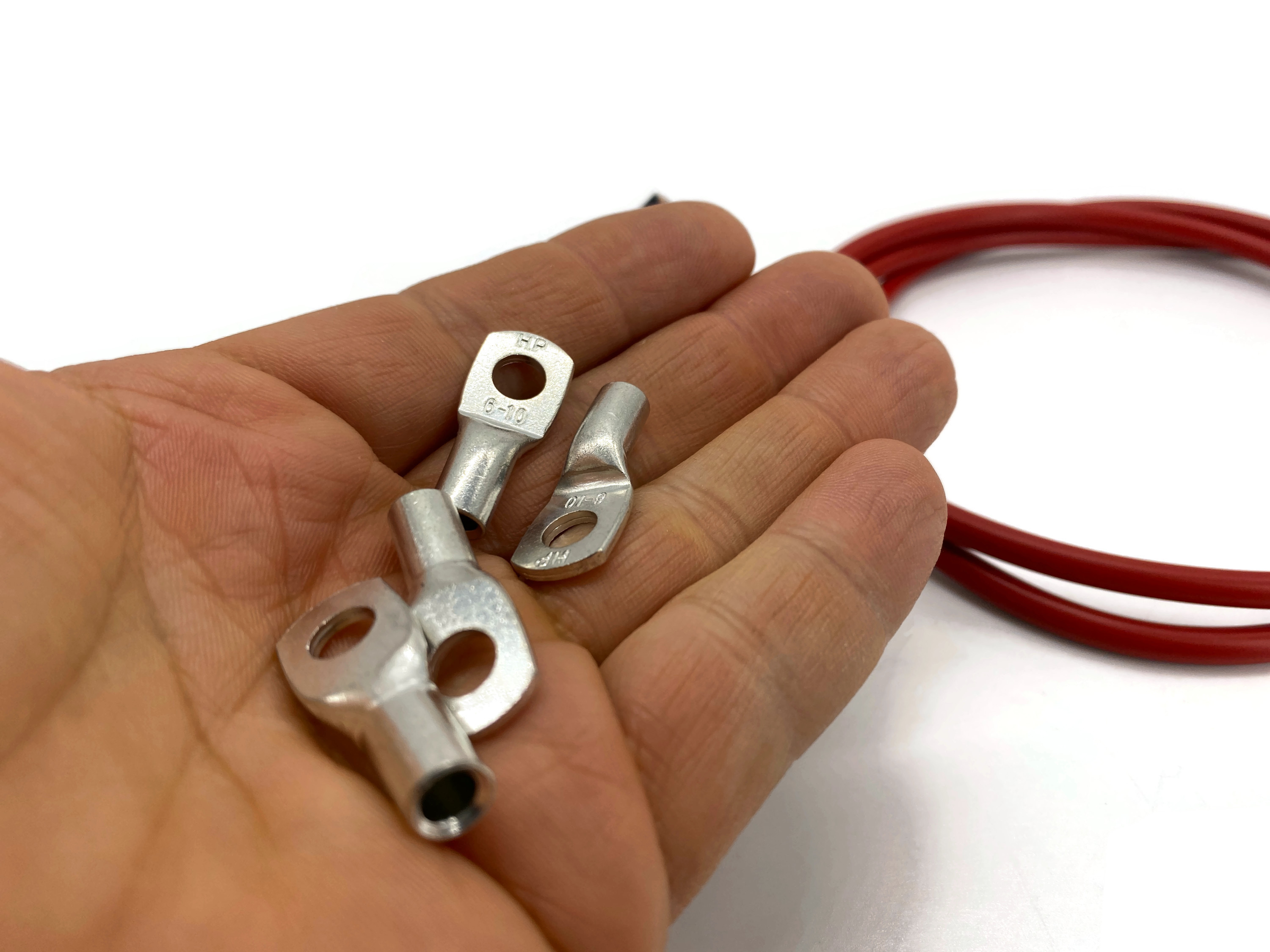 Kabelschuh 10 mm2 m6 4x Set mit 1m Kabel Rot Schwarz für zuverlässige Verbindungen - Vorschau 4